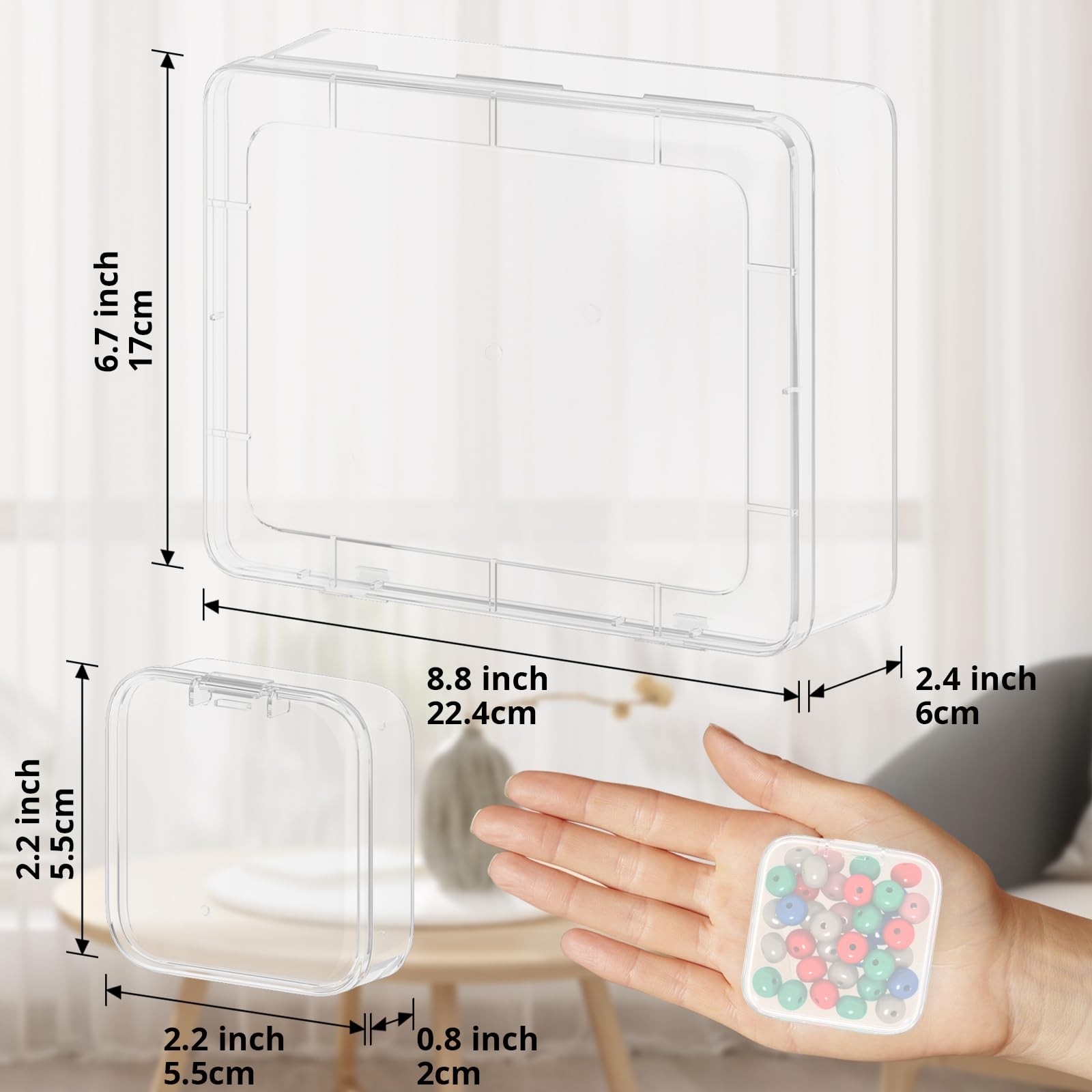 Mathtoxyz Bead Organizer Box, 30Pcs Small Beads Organizers Clear – 1P,