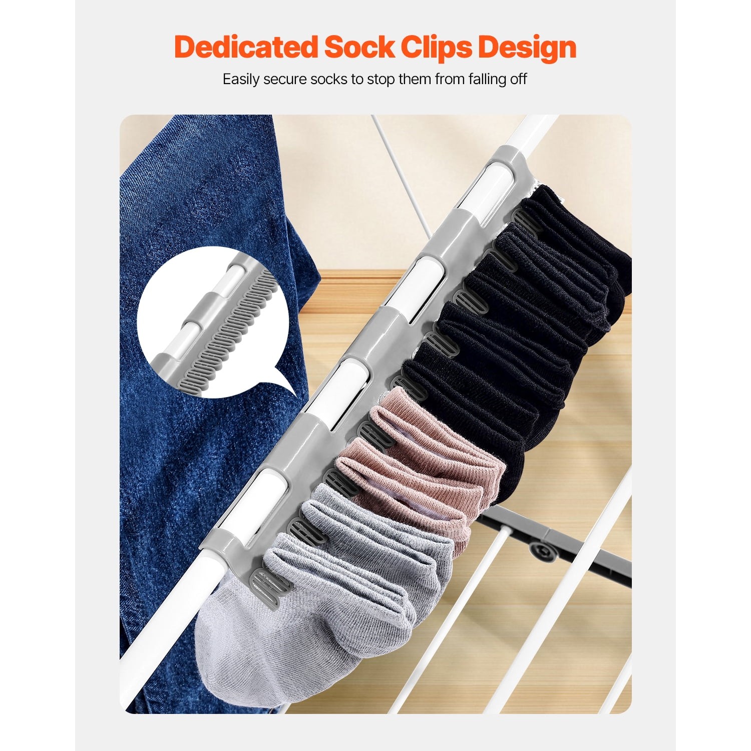 KFFKFF Foldable 2-Tier Clothes Drying Rack, Laundry Rack with Adjustable Height