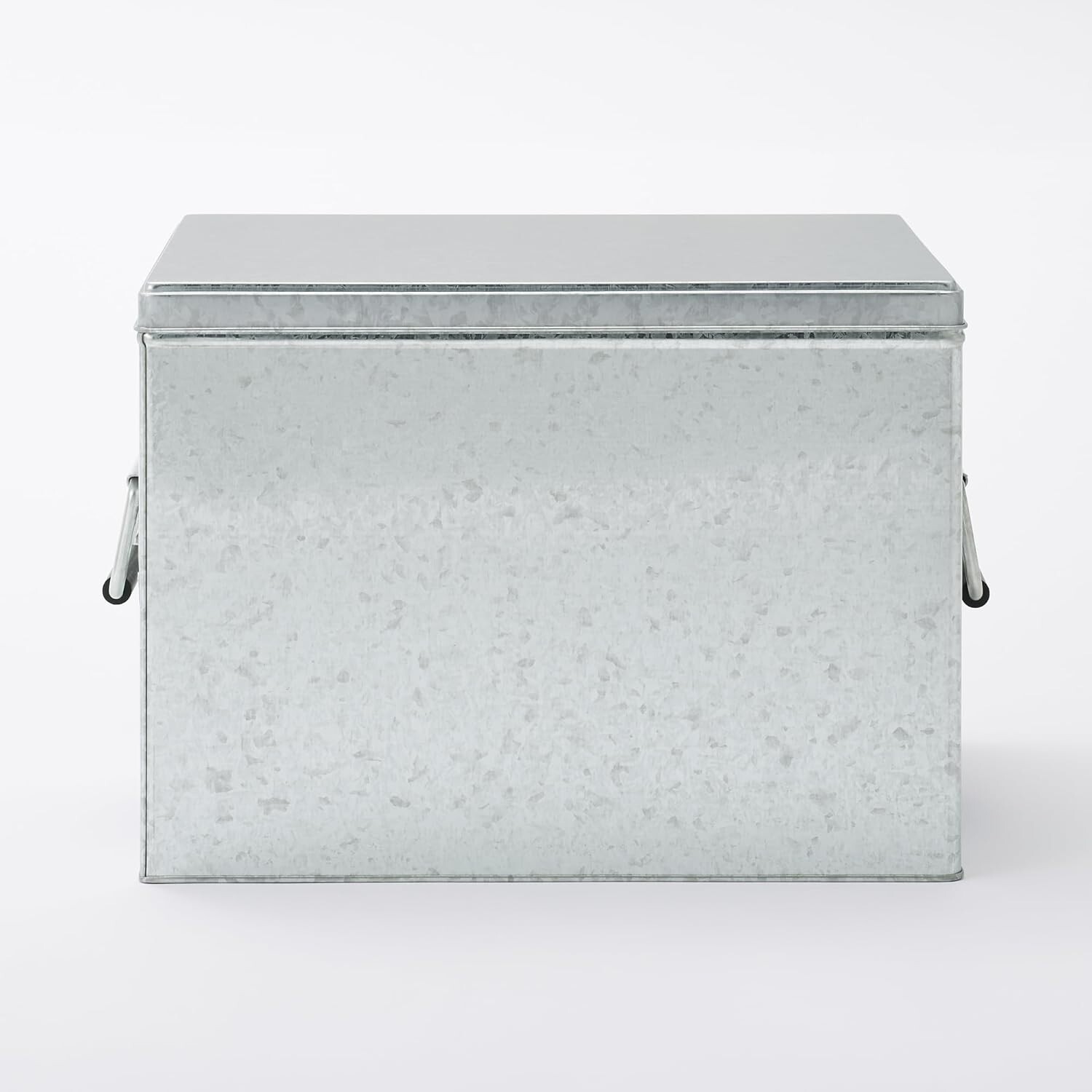 MUJI MoMA Large Galvanized Iron Box 10.2 in × 14.5 in × 9.4 in Silver Storage