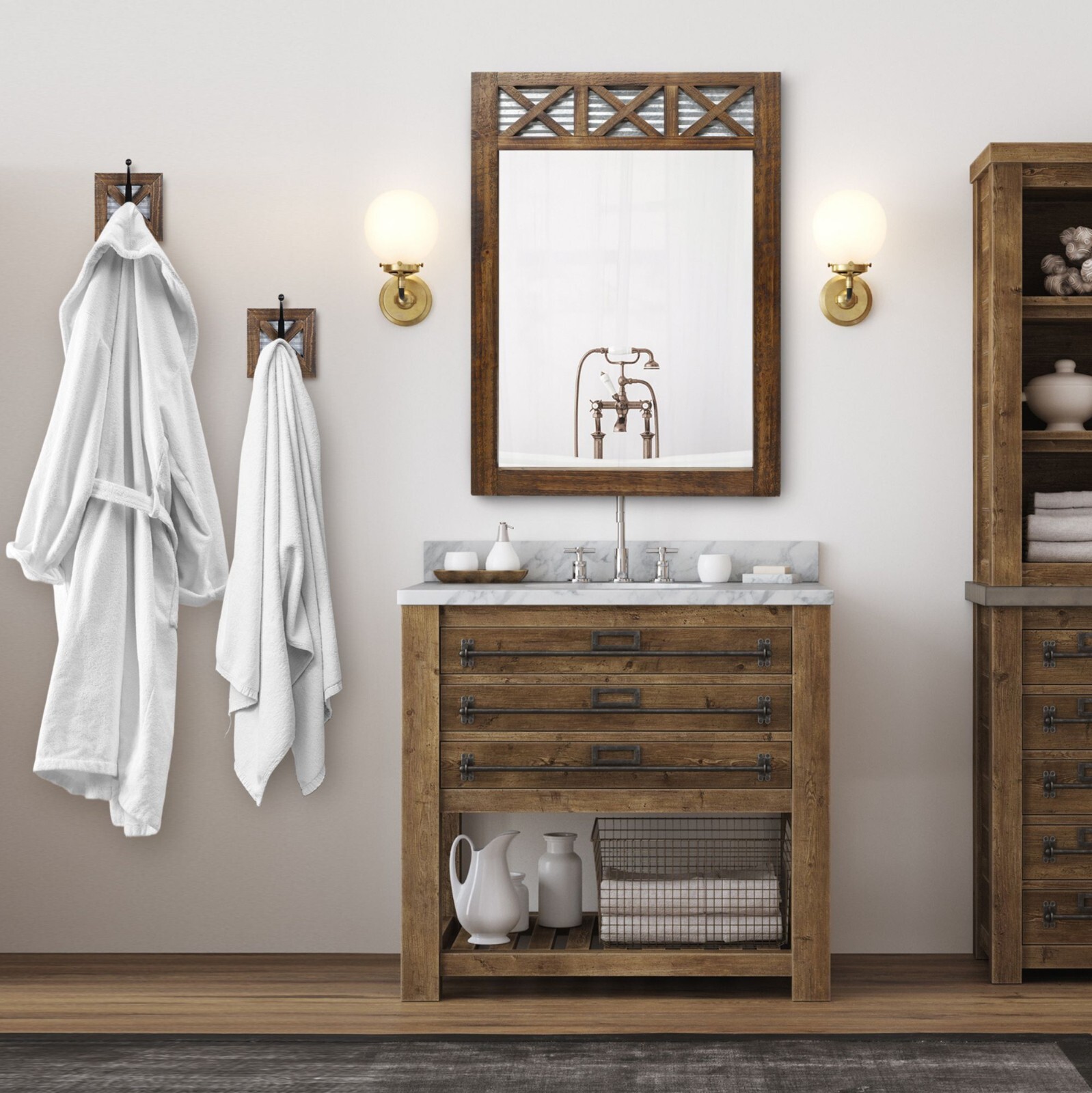 Autumn Alley Rustic Farmhouse Decorative Wall Hooks for Robes, Coats, Towels