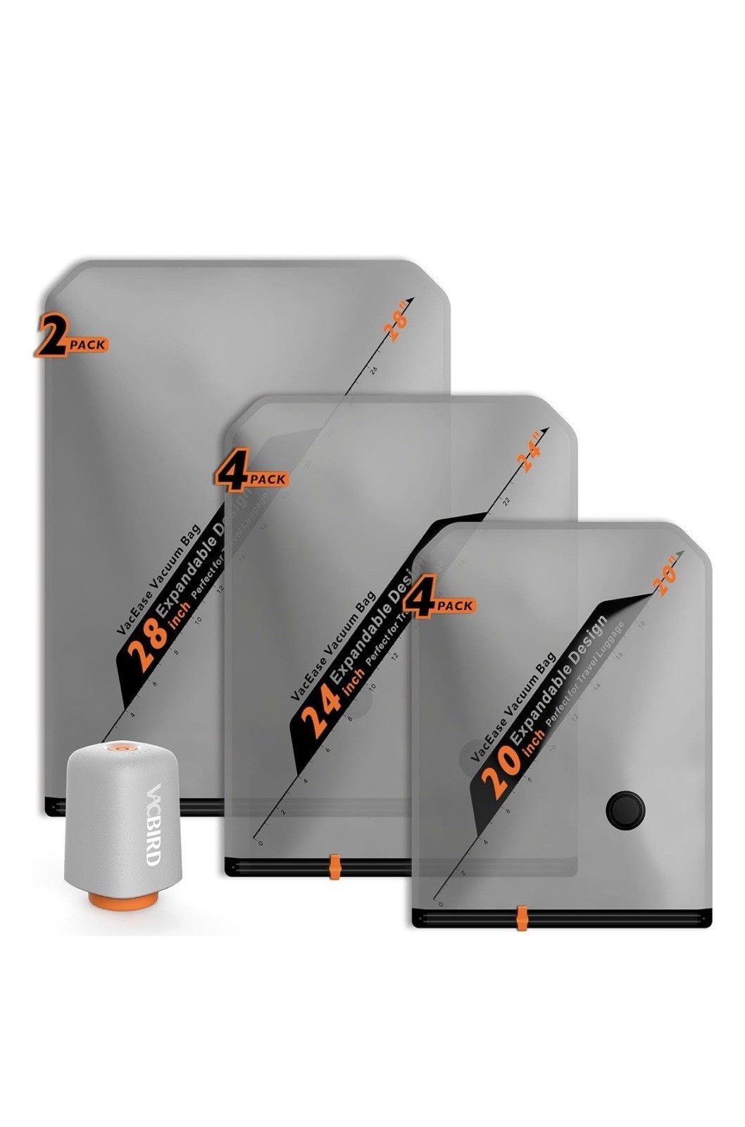 Rechargeable Wireless Pump Travel Storage Bags Set 10 Pack Portable Space Saver