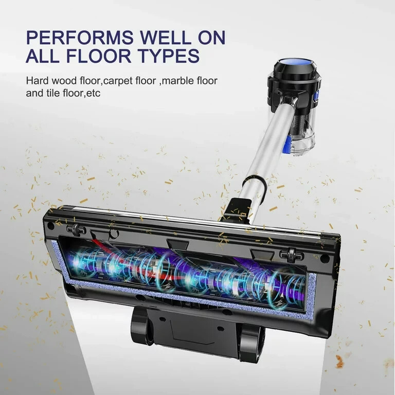 New MOOSOO XL-618A Cordless Stick Vacuum Cleaner — Motorized Power Nozzle Brush