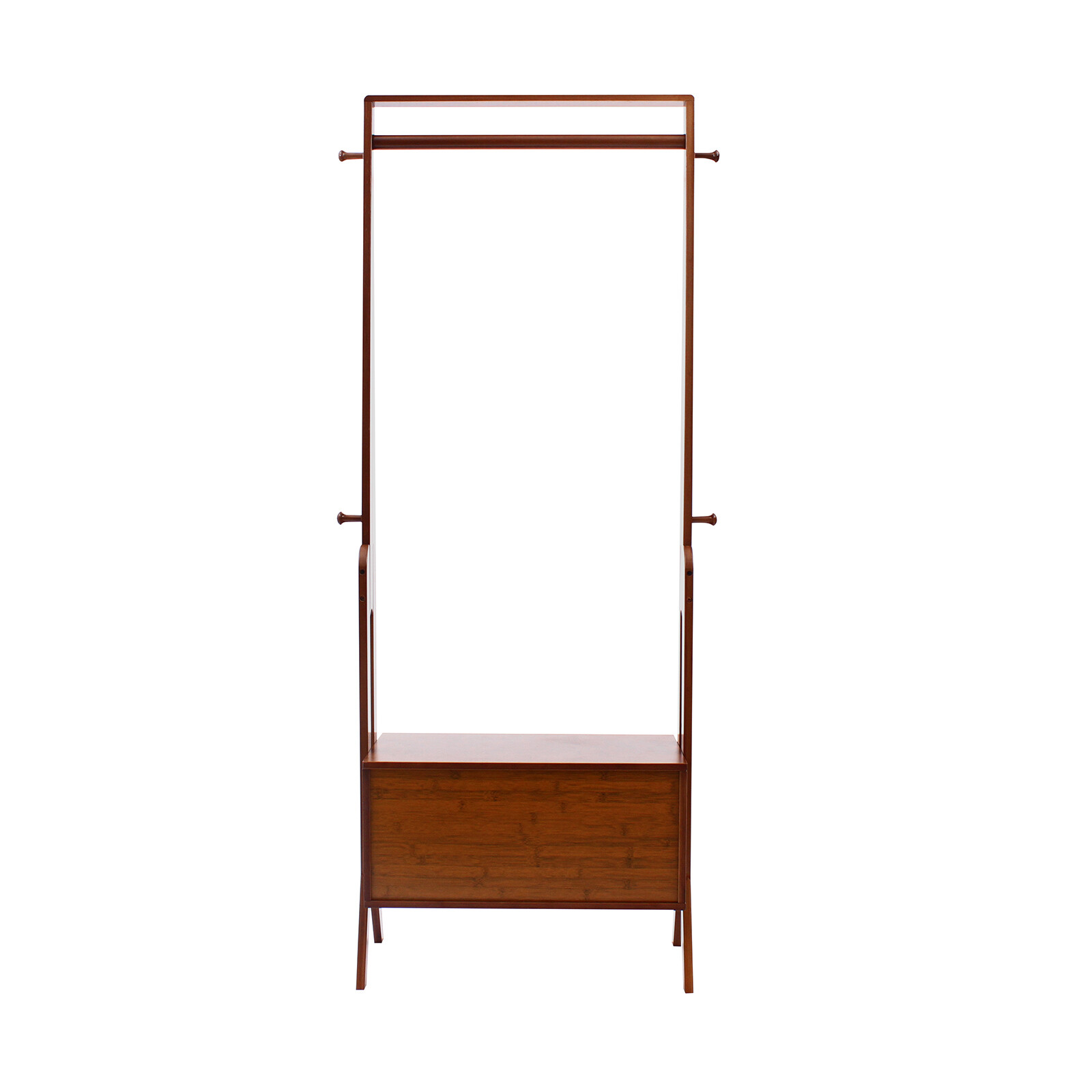 Bamboo Clothing Rack With Storage Drawer, Garment Rack Clothes Racks For Hanging