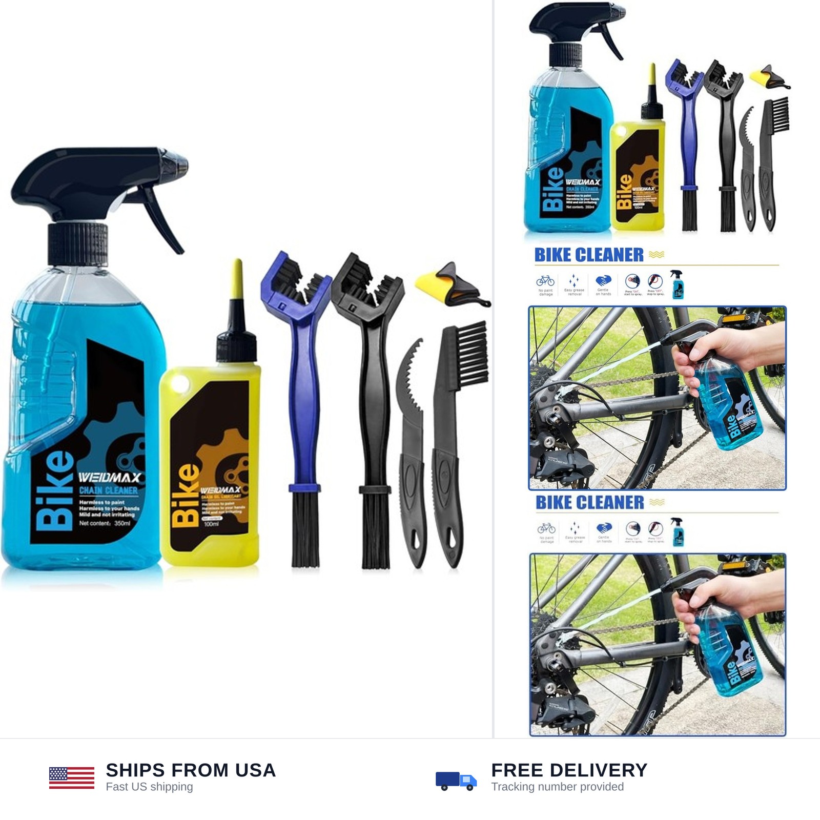 7 in 1 Bike Chain Cleaning Kit, Bike Chain Cleaner includes 350ml Degreaser S…