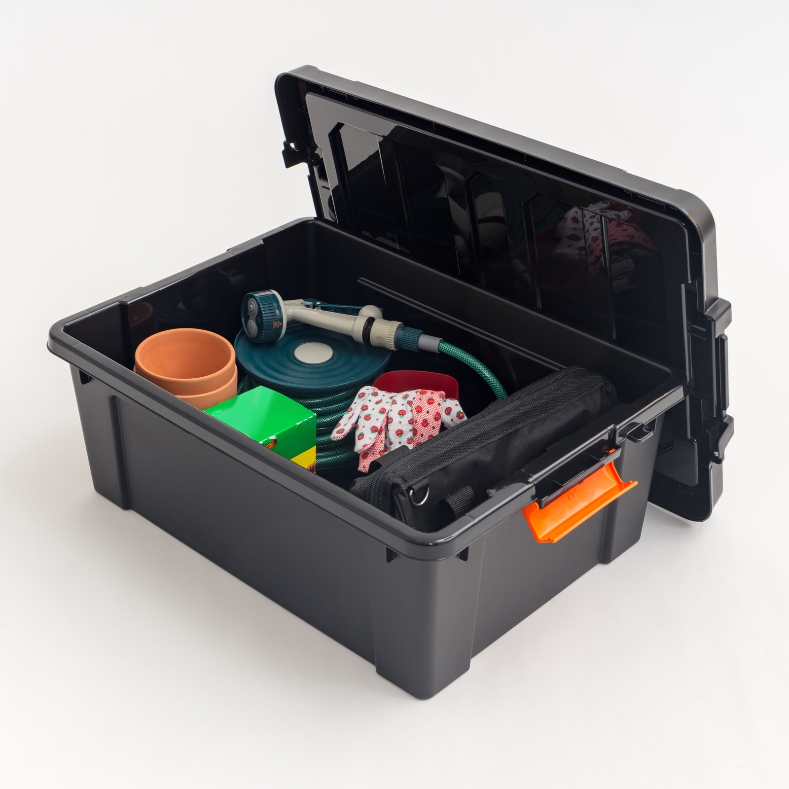12 Gal. Plastic Storage Bins W/ Lids Latching Totes Heavy Duty Containers