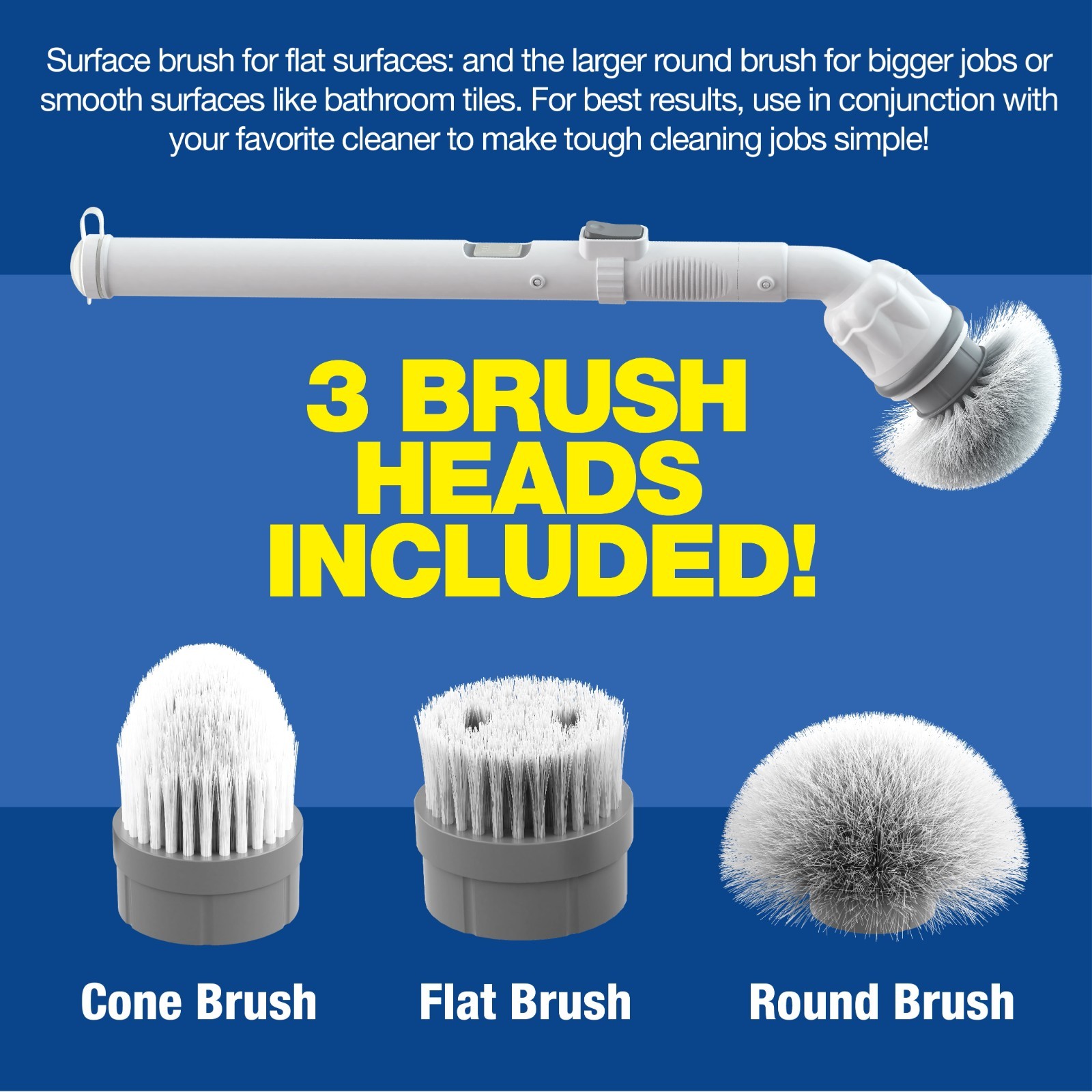 Homitt Electric Spin Scrubber Cordless Floor Shower Cleaning Brush- Free Ship