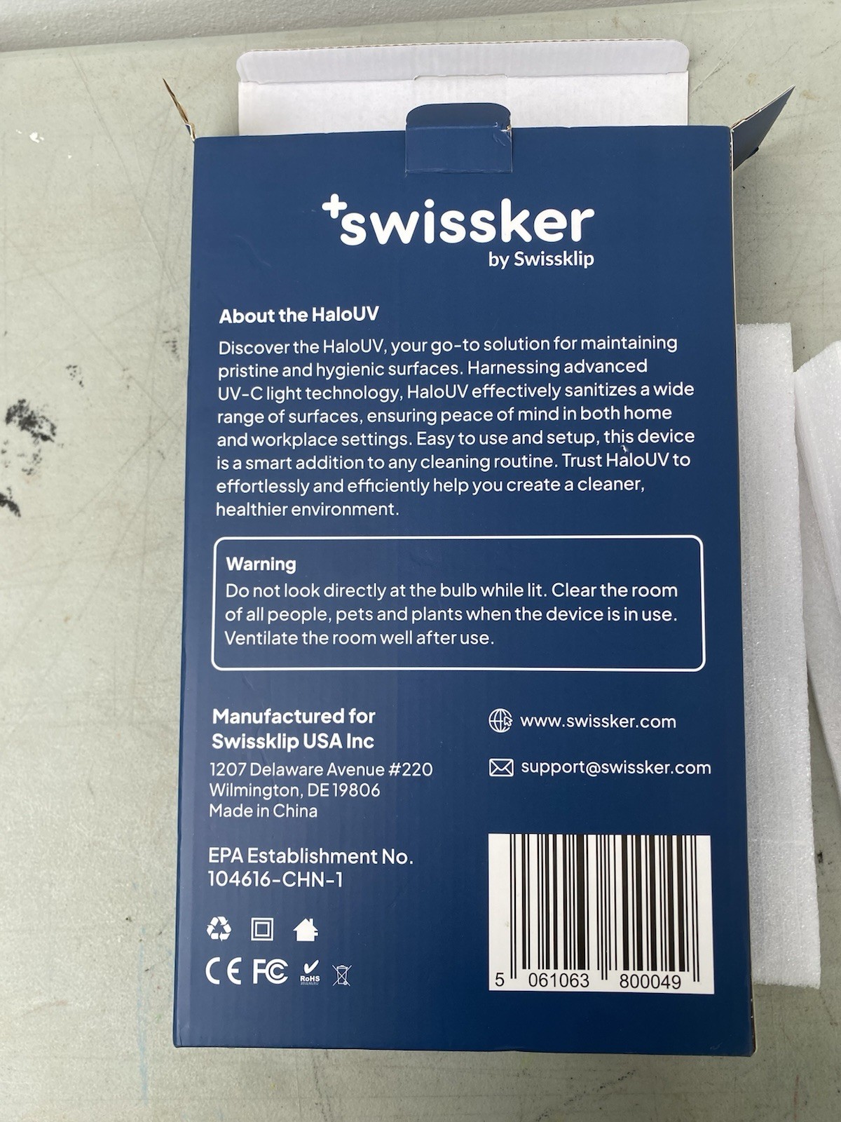 Swissker Halo-UV by Swissklip, HaloClean UV Original, Home Disinfection Device