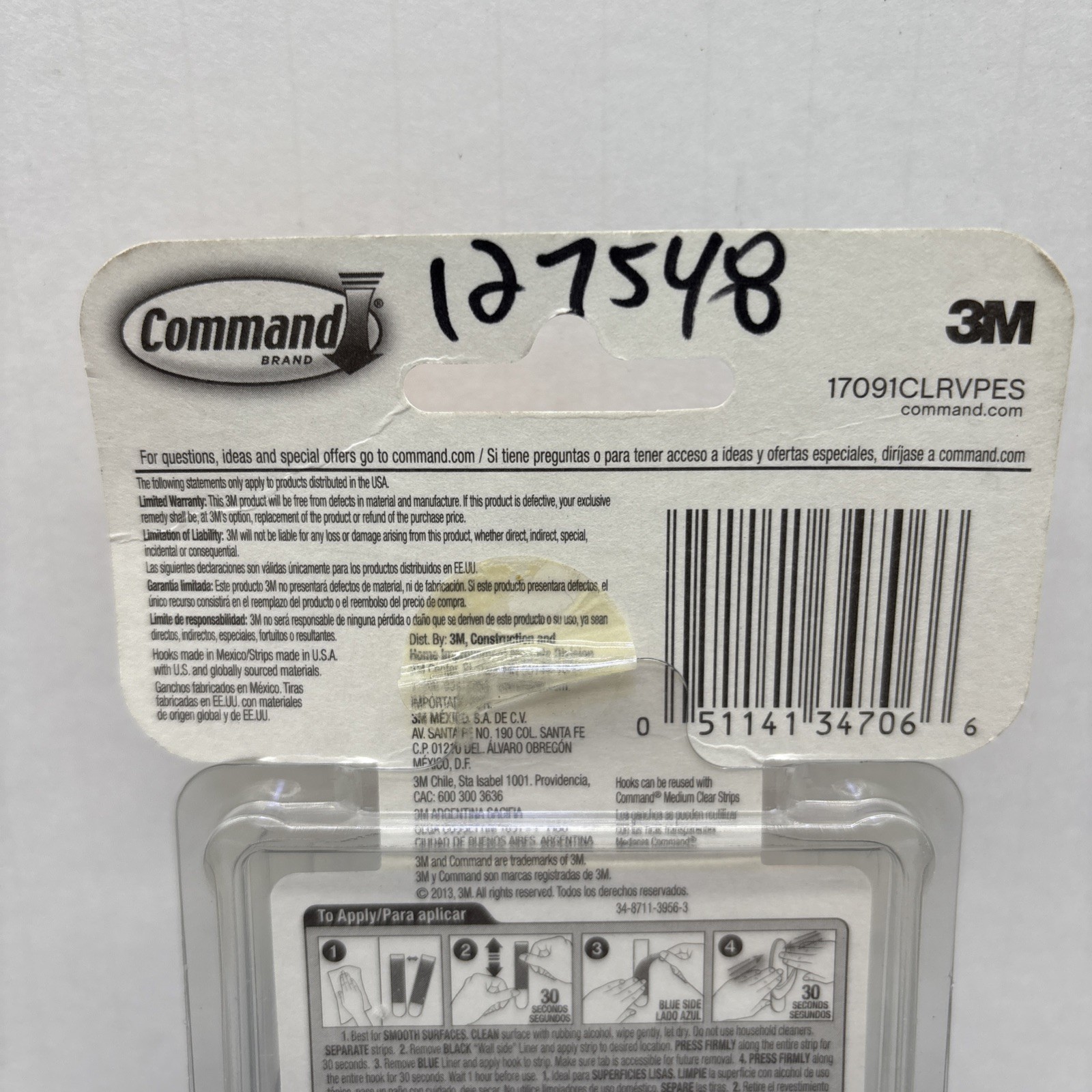 3M Command Clear Medium Hooks, Holds 2 lb, Pack Of 6 Hooks And 12 Strips {54}