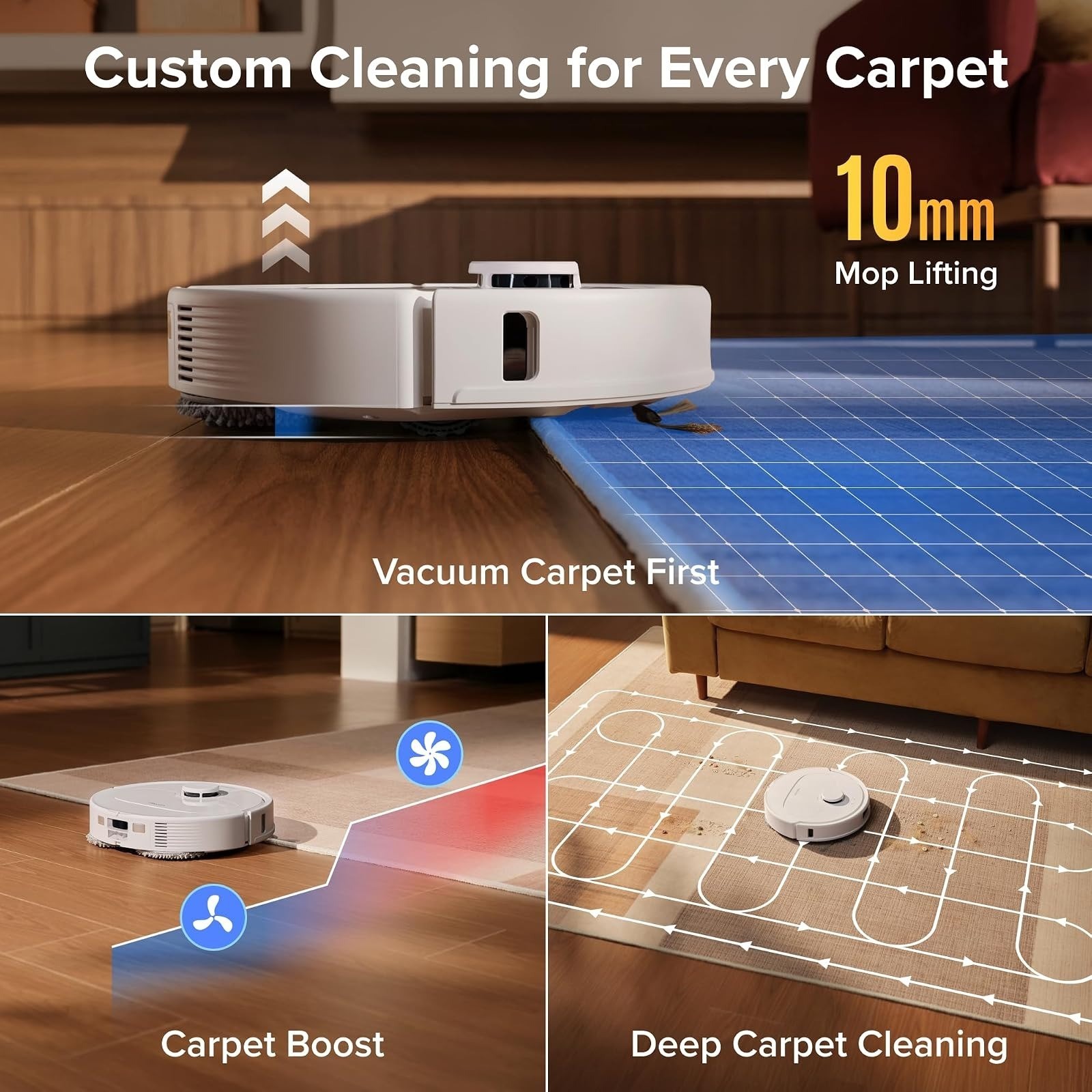 Roborock Qrevo S Pro Robot Vacuum and Mop, 18500Pa Suction