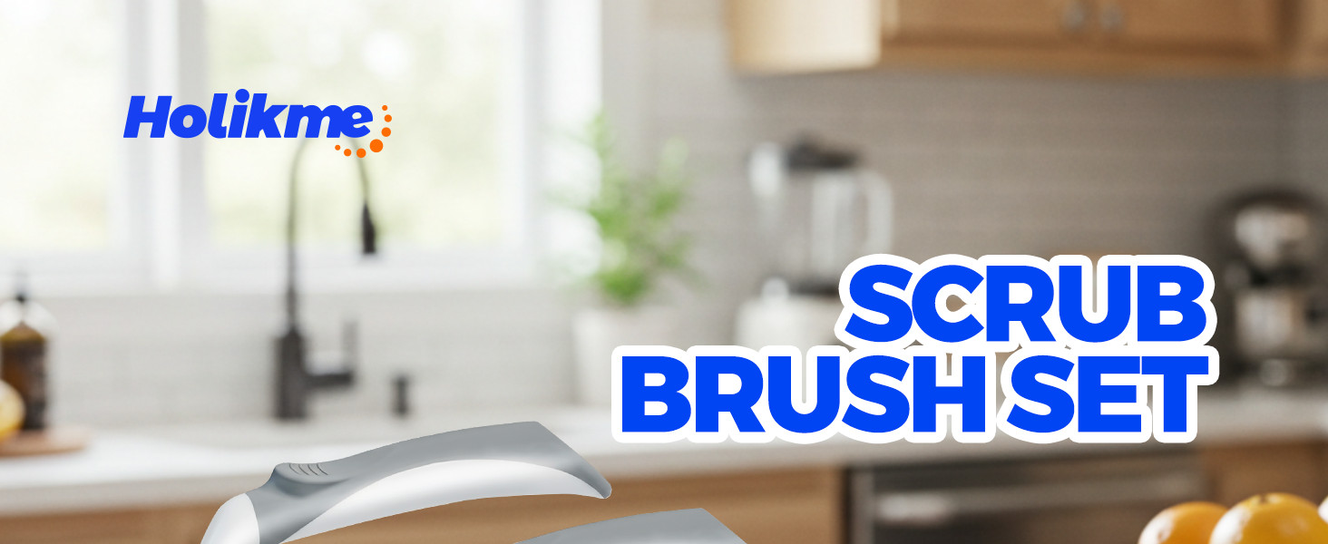 Scrub Brush – 6 Pack, Scrub Brushes for Cleaning, Heavy-Duty Scrub Brush, Stiff