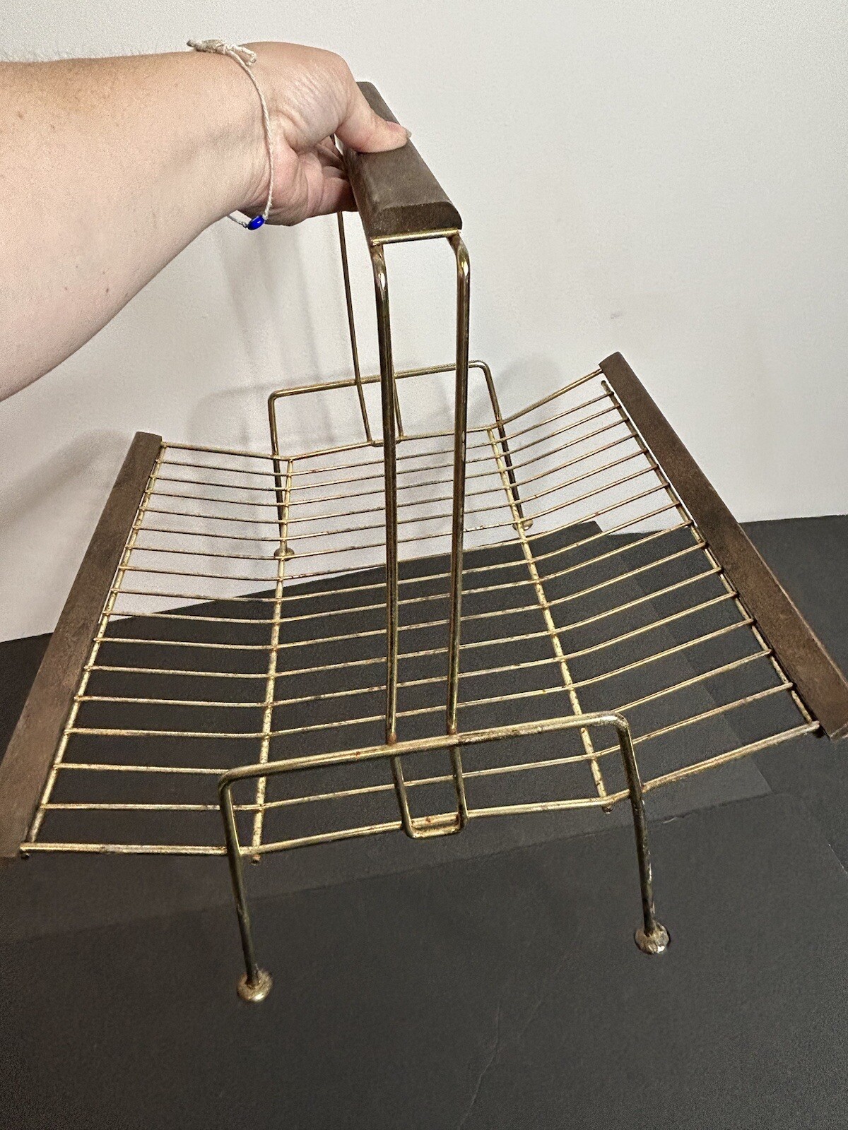 vintage magazine rack Wood And Metal / Mid Century Decor
