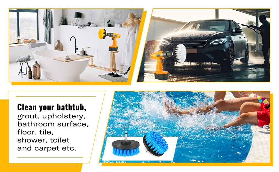 Drill Brush Attachment Power Scrubber Cleaning Kit Multi Purpose Drill Brush Set