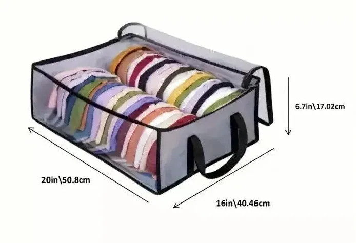 Hat Storage Dust Bag Baseball Hat Cap Organizer Clear Rack Zipper – Black / Gray