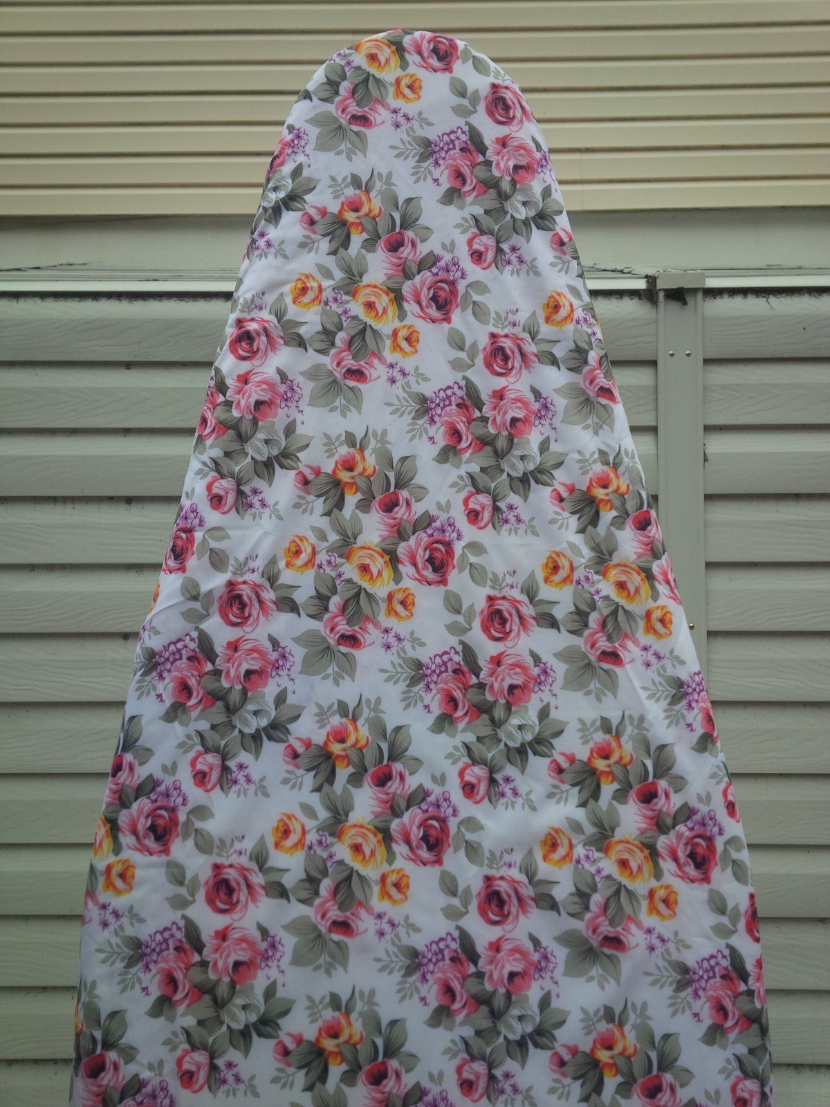 CHECKYS DEALS ROSES WHITE 15 X 55 STANDARD REPLACEMENT IRONING BOARD COVER & PAD