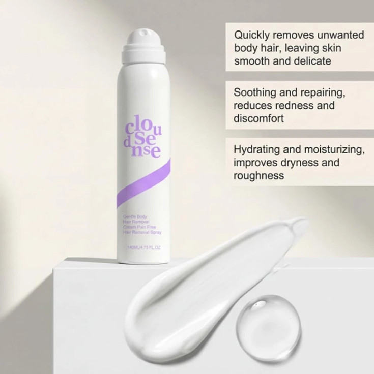 Cloud Sense Gentle Hair Removal Mousse Spray, Aloe & Hyaluronic Acid~2026