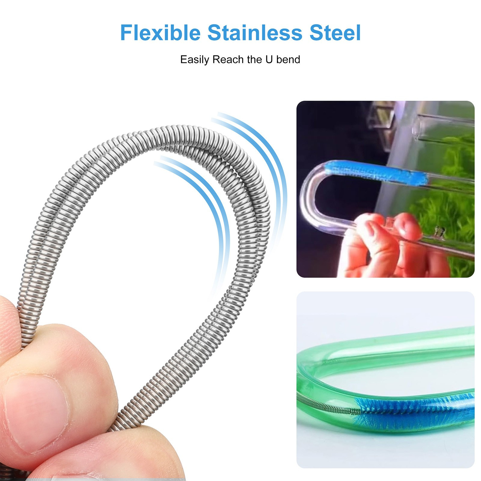 3 PCS Double Ended Drain Cleaning Brush Set Flexible Pipe Clog Remover Tool US