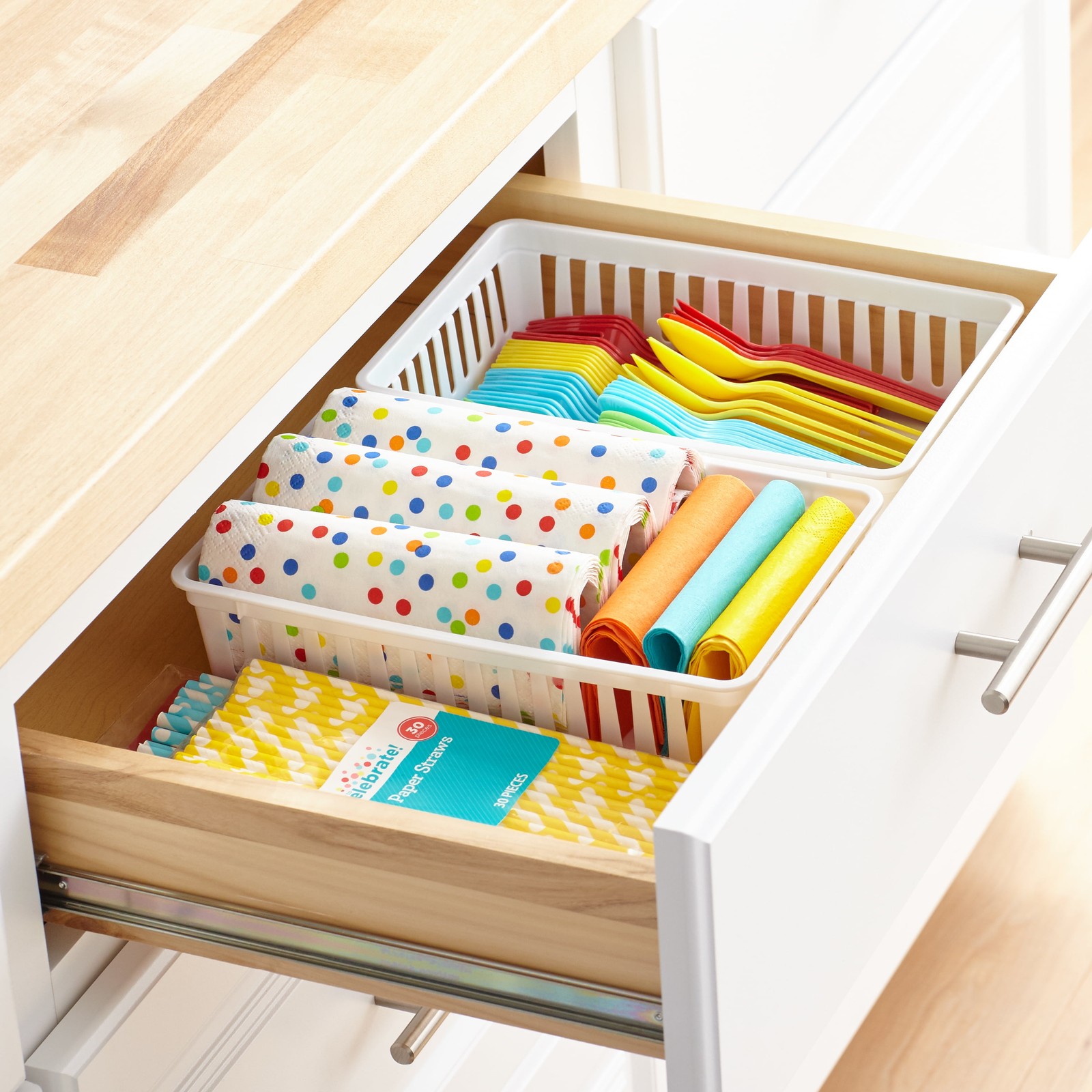 (6 Pack) Mainstays 2-Pack Plastic Drawer Organizer Storage Bin Set, Mini Drawer