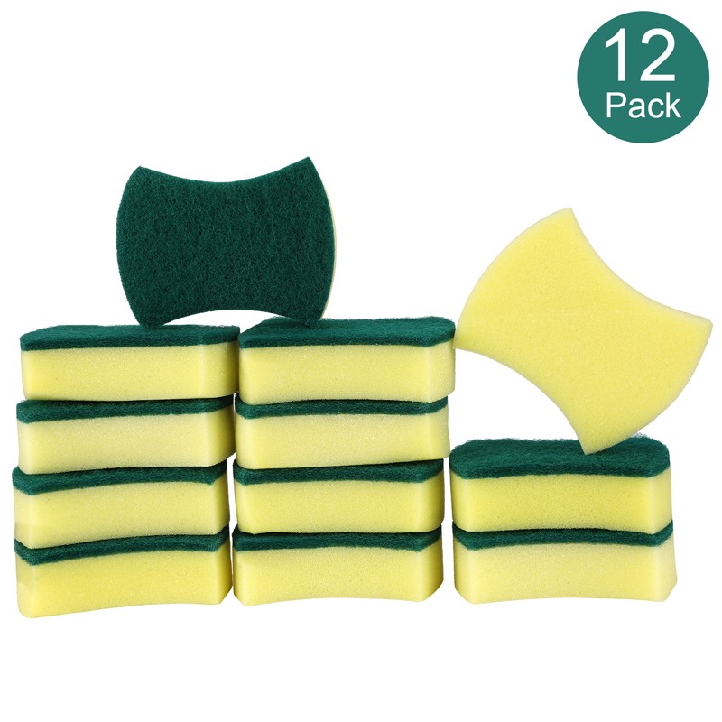 6~72Pack Scrub Scrubbing Sponges Kitchen Cleaning Non-Scratch Stove Dish Sponge