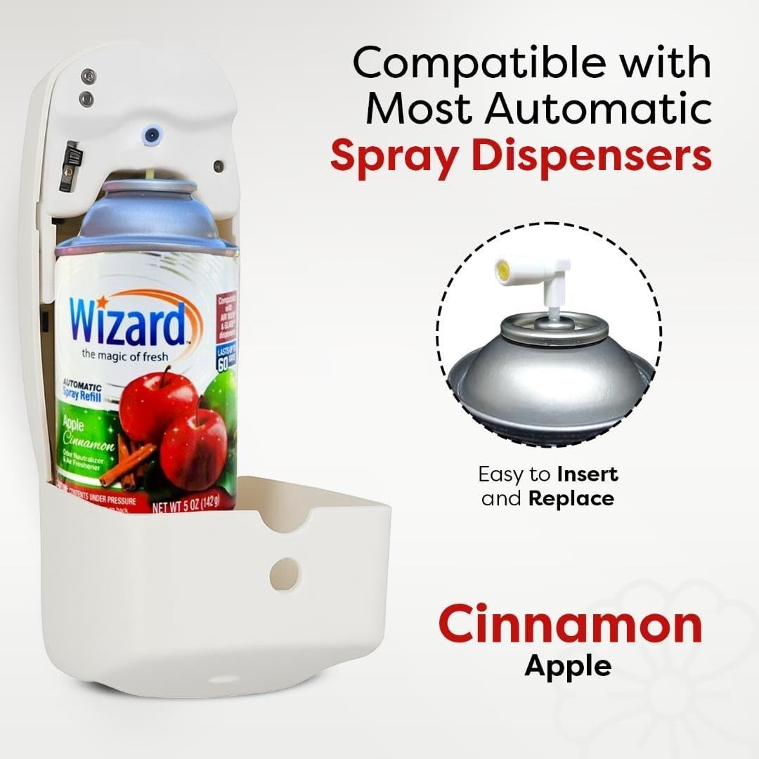12 WIZARD Automatic Spray Refills 5oz Air Freshener Refill Cans