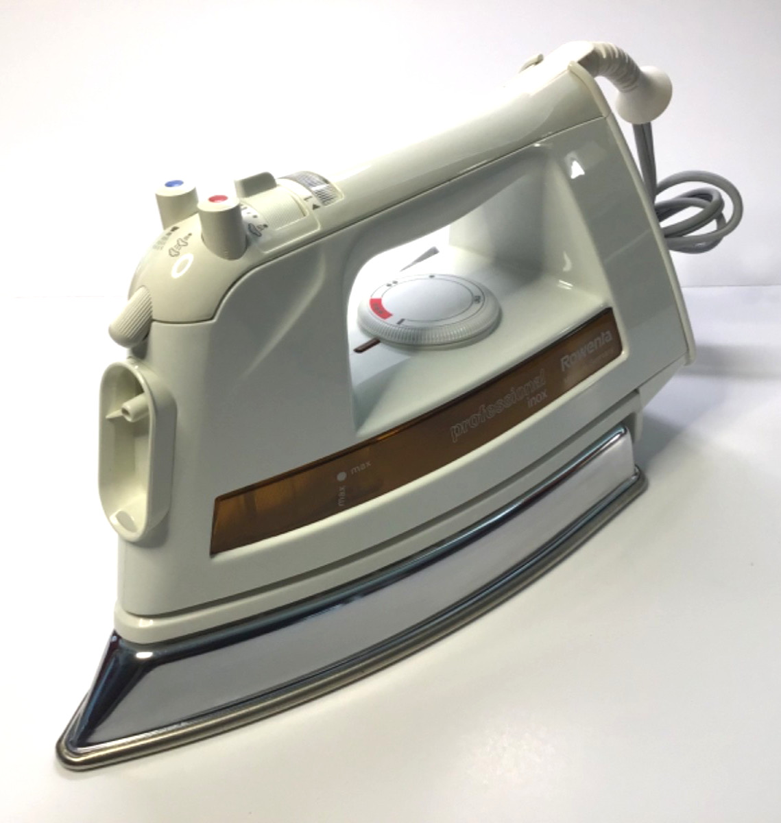 ROWENTA; INOX #DE833 STEAM IRON PROFESSIONAL 120V 1400W (GERMANY) – “READ”