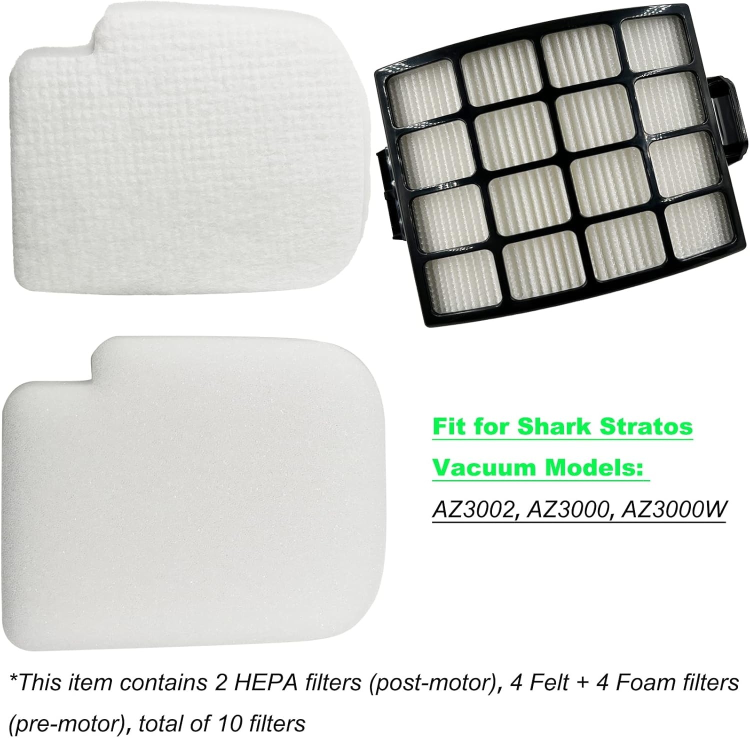 AZ3002 Filter Kit Replacement for Shark Stratos DuoClean PowerFins HairPr