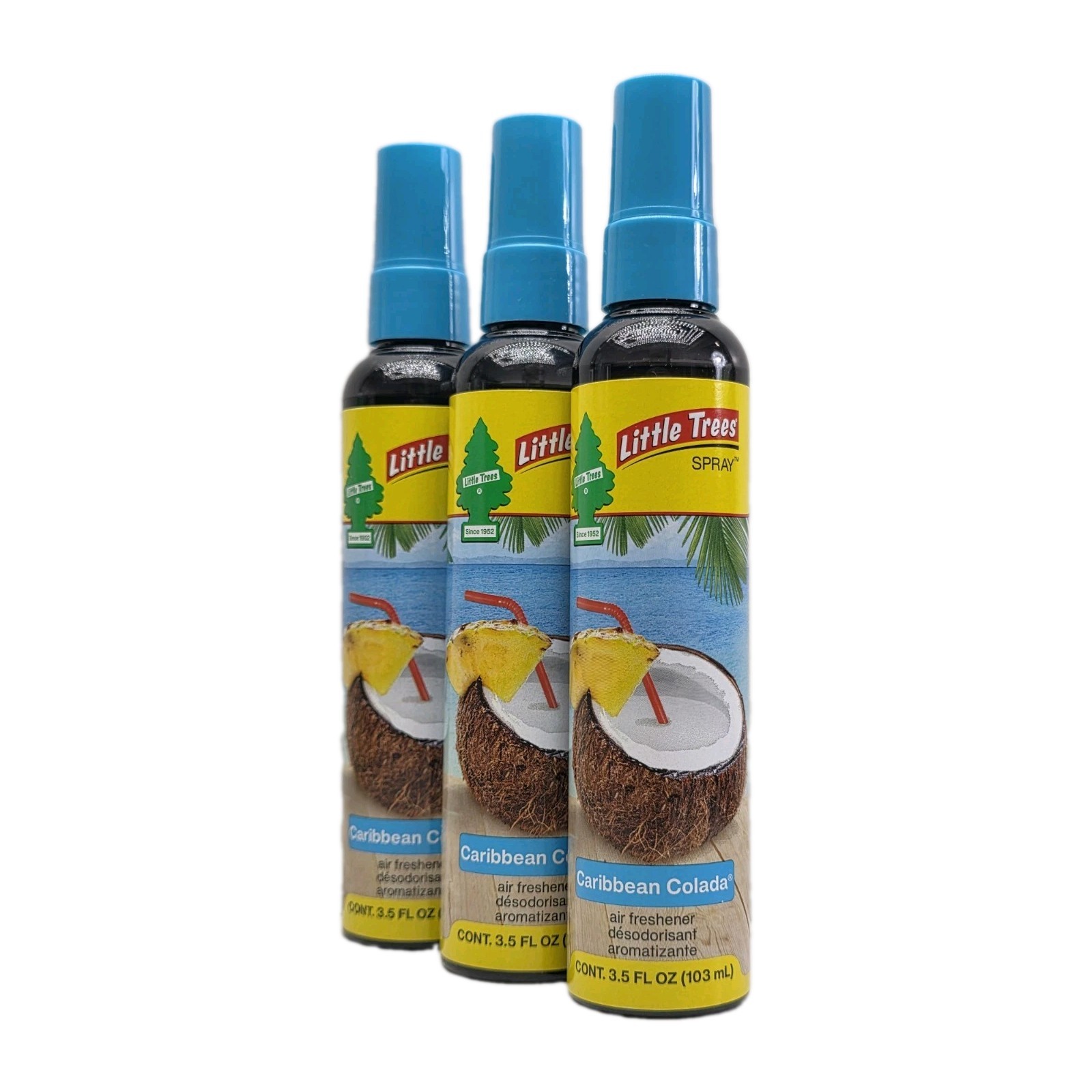 3 Pack Little Trees Spray Caribbean Colada 3.5 OZ. Each Bottles, Free Shipping