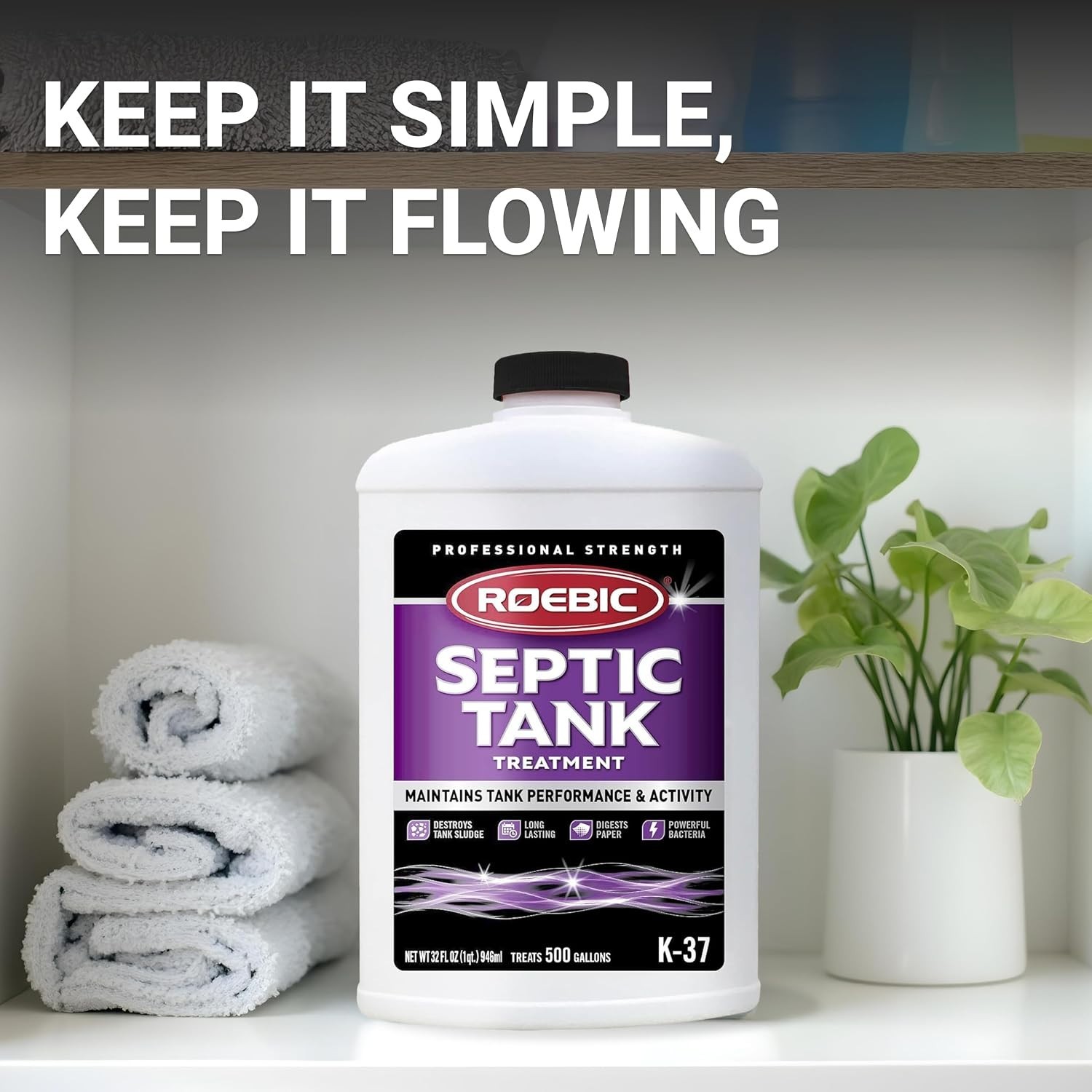 32 Fl Oz Safe & Effective Septic Tank Treatment – Removes Clogs and Odors