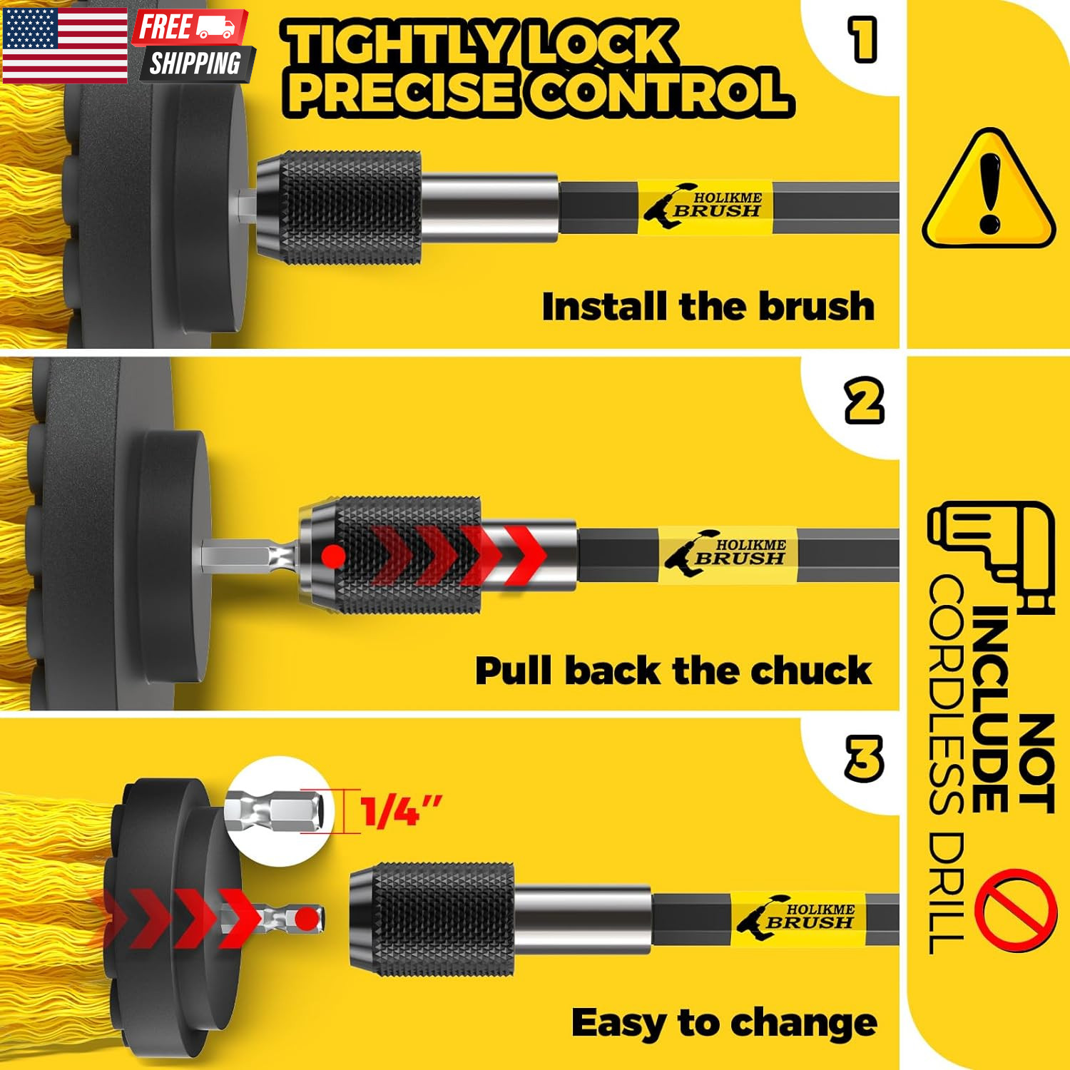 6Pack Drill Brush Power Scrubber Cleaning Brush Extended Long Attachment Set All