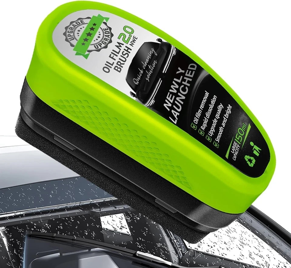2025 New Automotive Oil Film Cleaning Brush, Clear Vision Glass Cleaner US