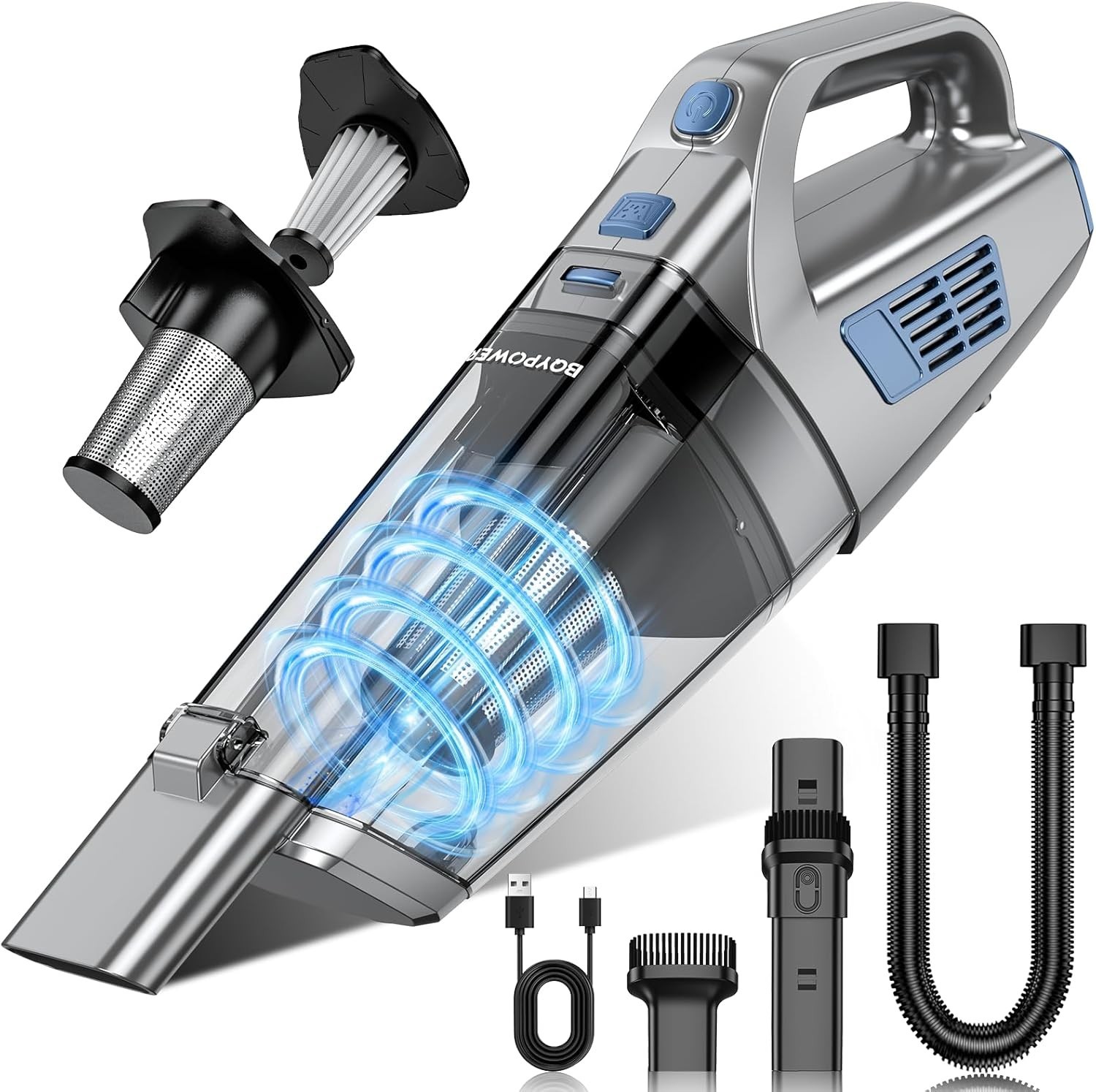 Handheld Vacuum Cordless, 16000PA Strong Suction Hand Held Vacuum Cordless Re…