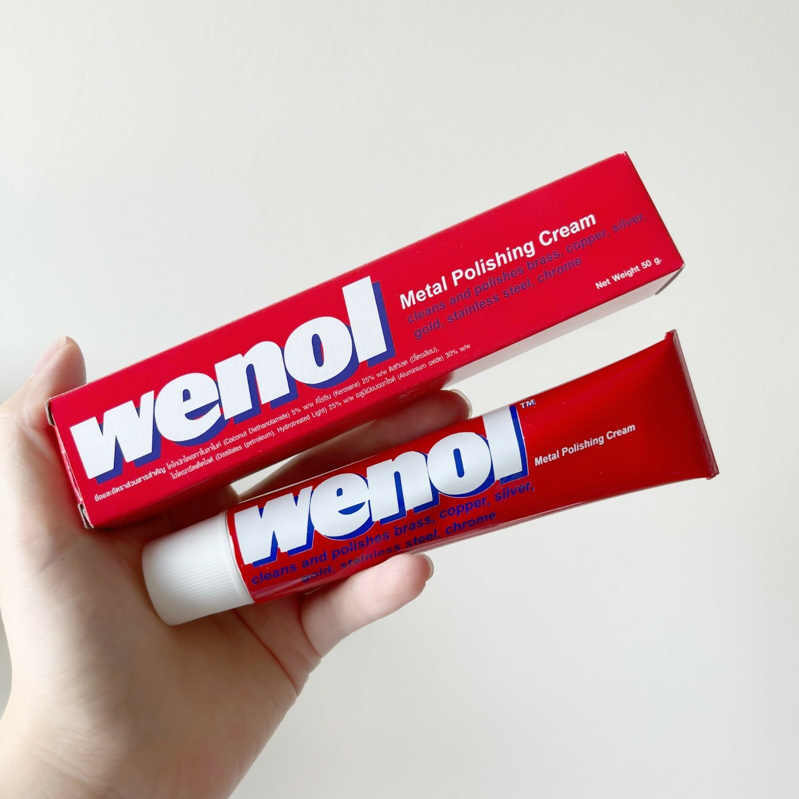 WENOL Metal Cleaner Polish with Surface Protection Brass Copper Tube Silver 50 g