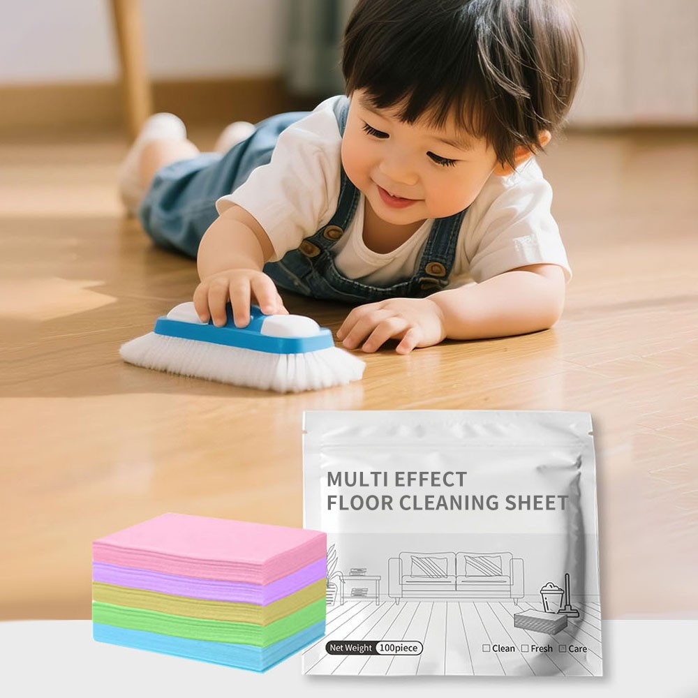 Multi-Effect Floor Cleaning Sheets,100pcs Water-Soluble Floor Cleaning Sheets