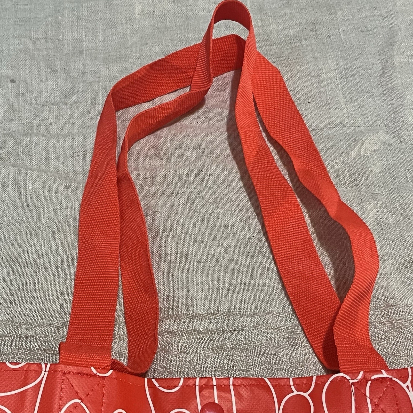Lululemon Large Red & White Logo Reusable Shopping Bag All-Over Print