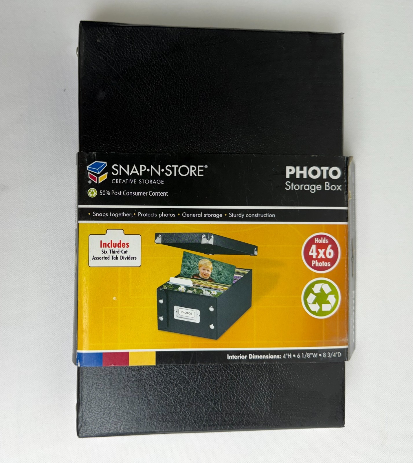 Pair of Snap N Store – Photo Storage Box – Black – 4×6 Photos Organizer – New