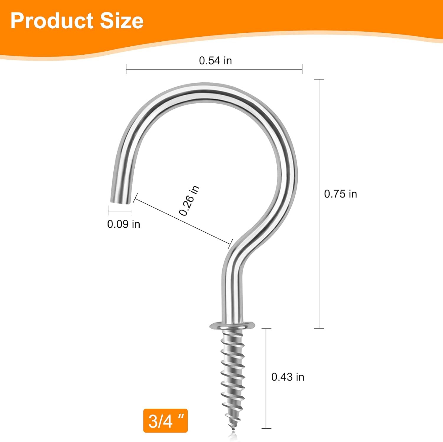 Cup Screw Hooks,3/4 inch Metal Screw in Ceiling Hooks,160 Pack Metal Plant Hange