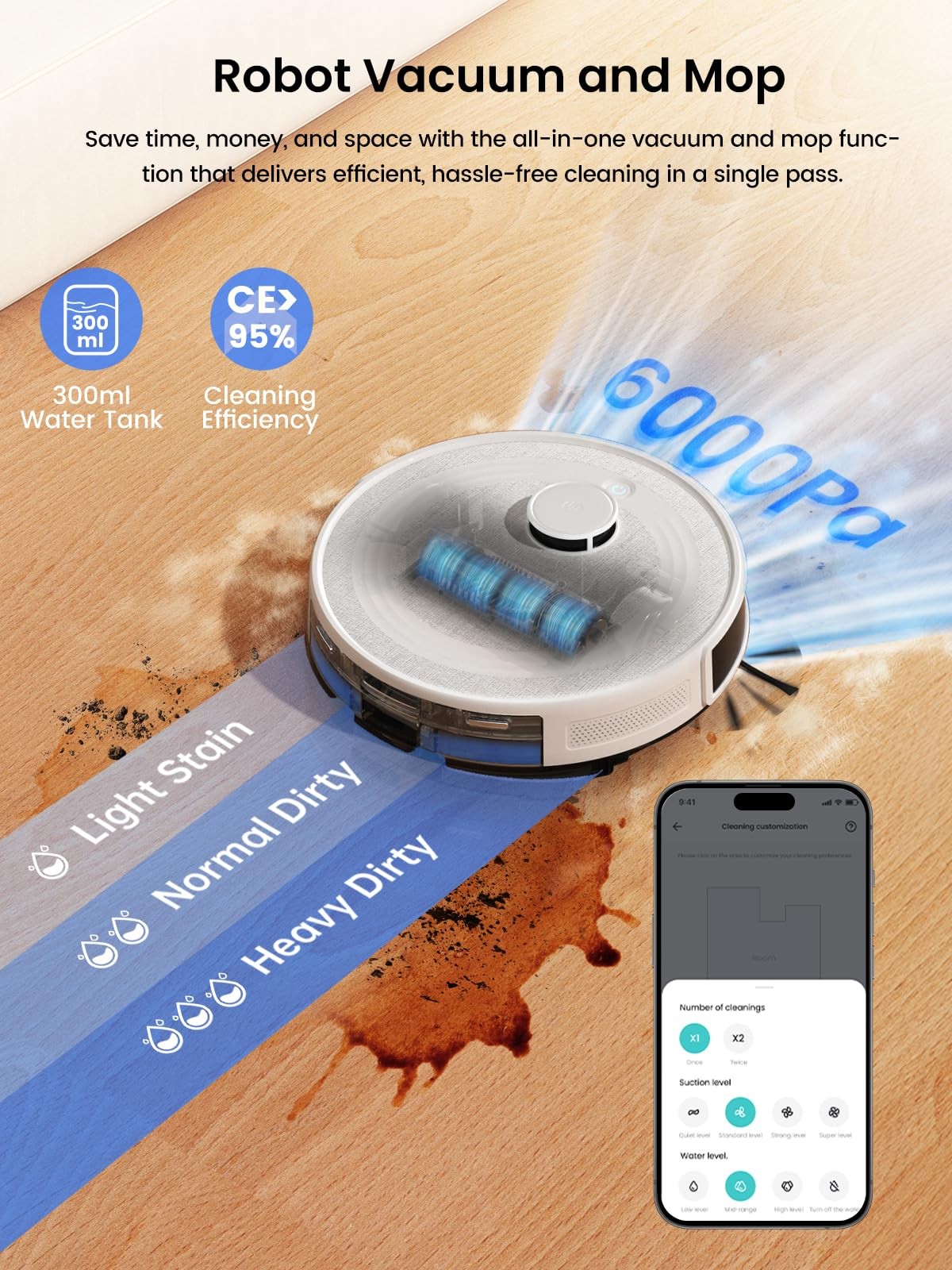 Lefant LiDAR Robot Vacuum and Mop, 90-Day Self-Emptying, 190° PSD Obstacle Av…