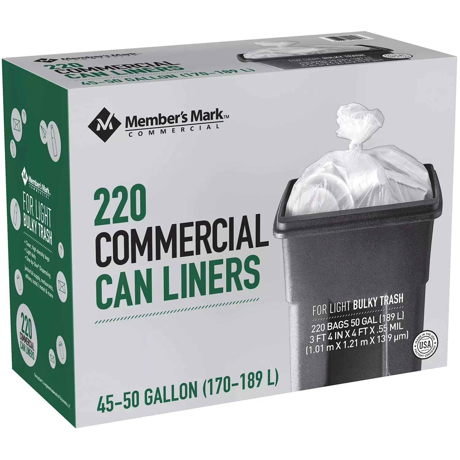 Member’s Mark 50 Gallon Commercial Trash Bags (220 ct.) Great Price