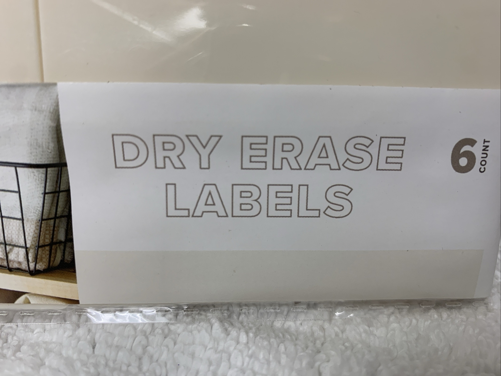 6 dry erase Basket Labels ,Clip On for Pantry, laundry, Storage Baskets Bin new