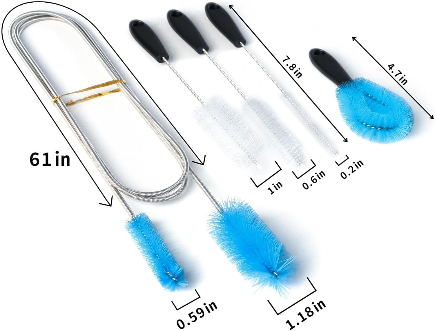 Flexible Drain Pipe Brush，Suitable for AC Drain Lines、cpap Cleaning、Shower Drain
