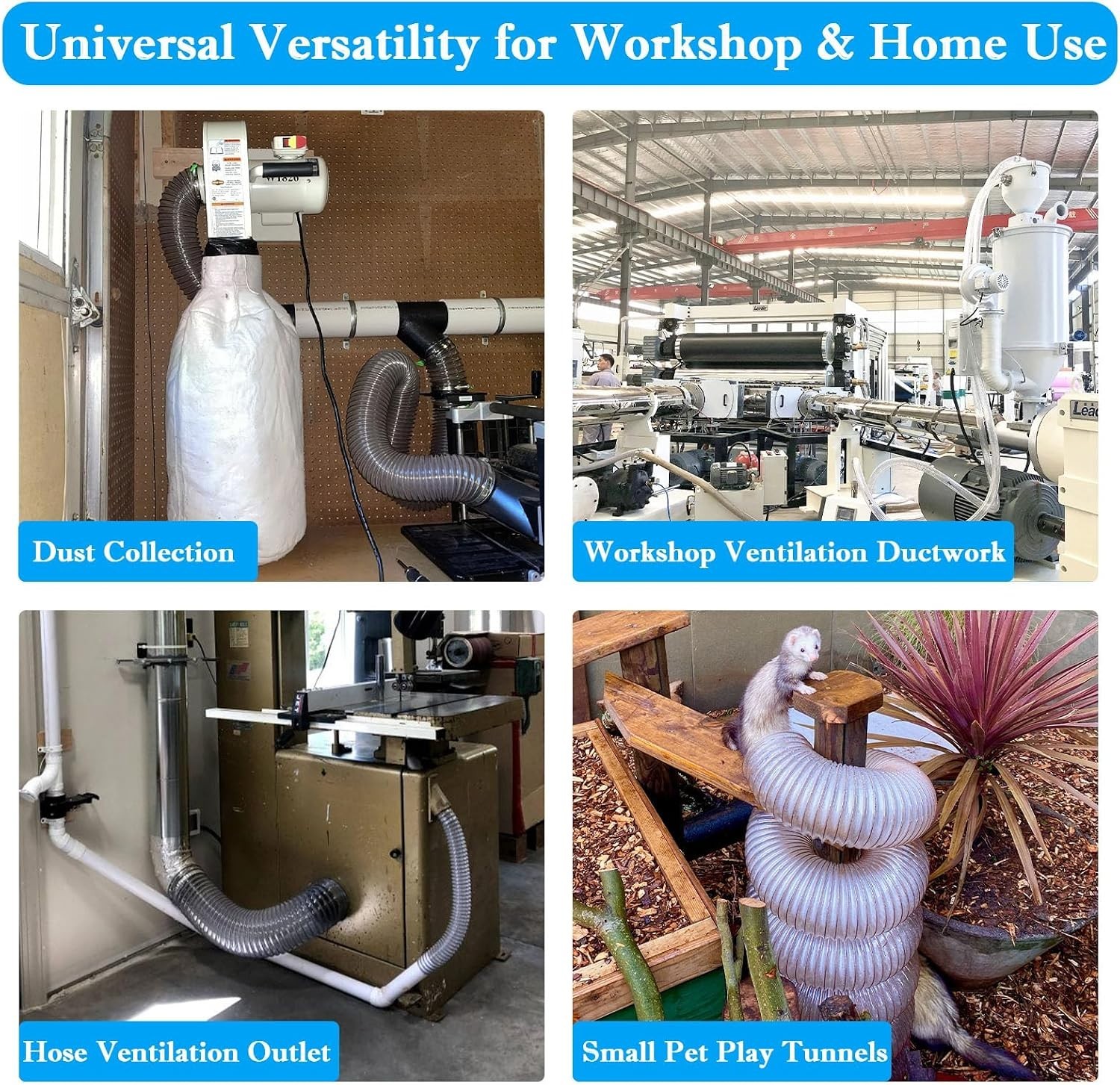 Carbon Steel Reinforced 4 Inch PVC Dust Hose for Efficient Debris Collection