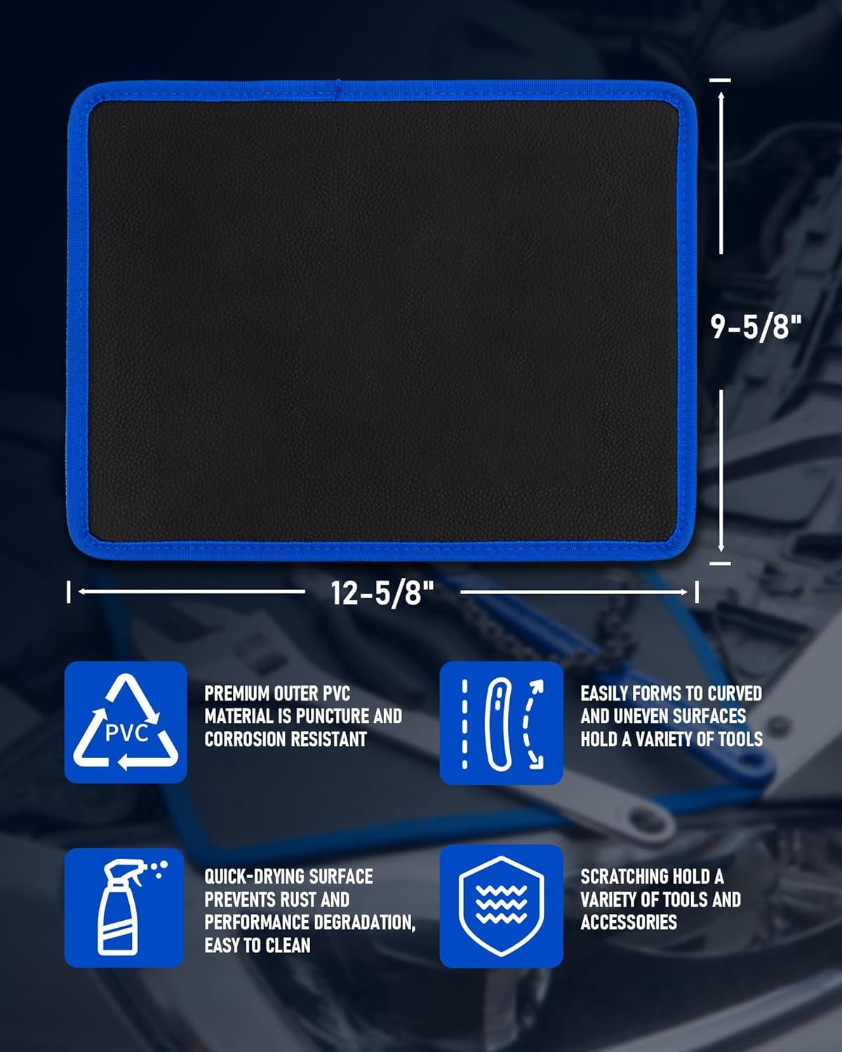 Magnetic Tool Mat – 40 LBS Heavy Duty Magnetic Parts Holder with PVC Protection