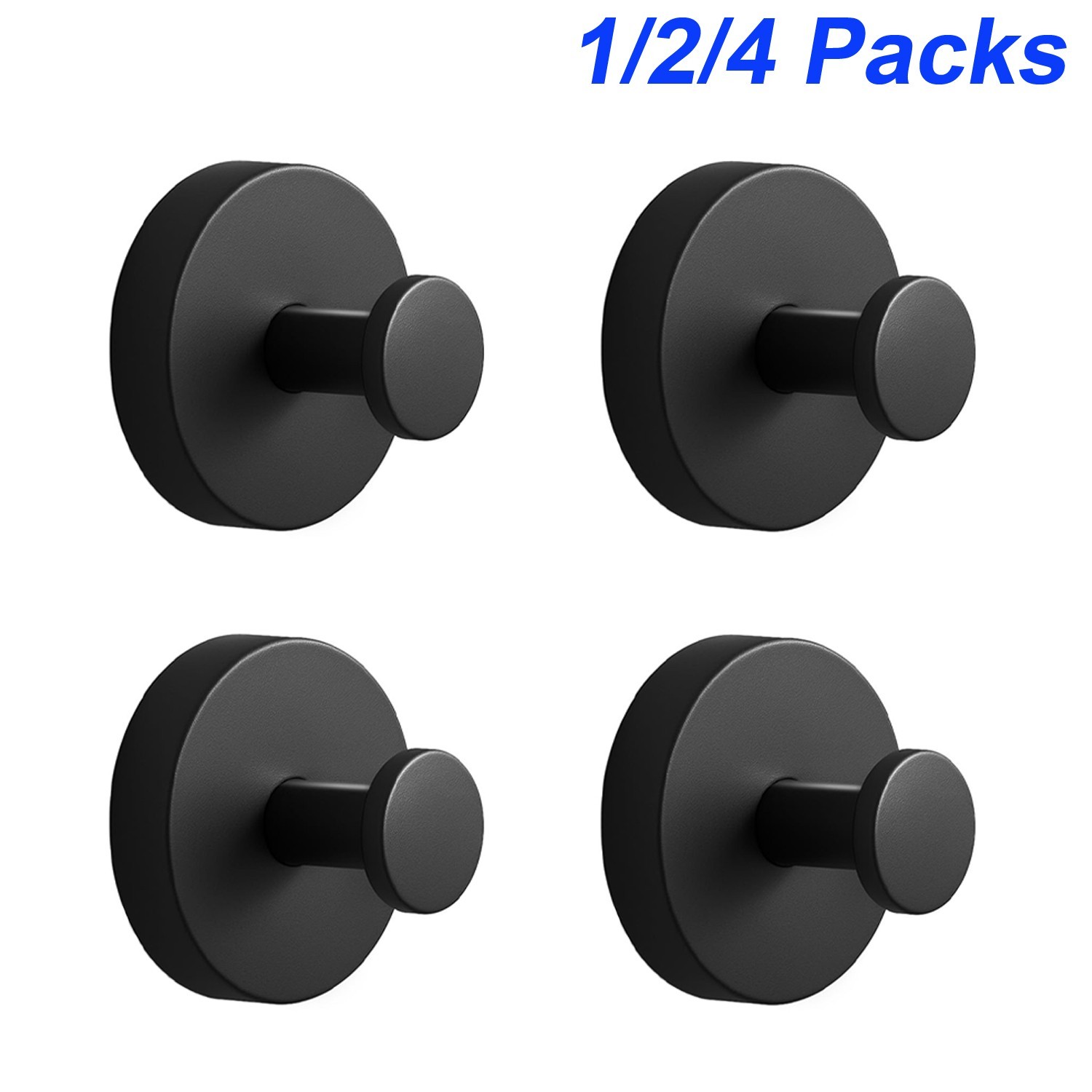 1-4pc Suction Cup Hooks Waterproof Shower Hooks Bathroom Towel Hanger Punch-Free