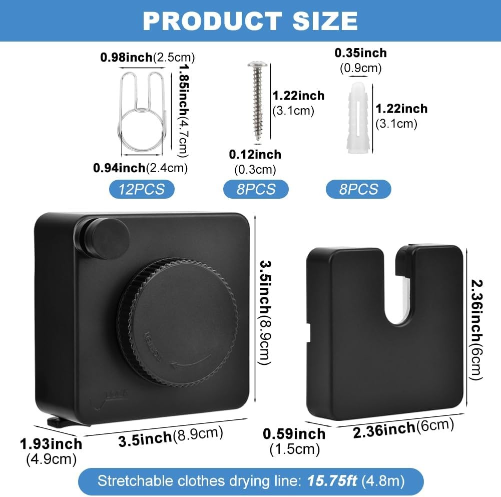 Retractable Clothesline Heavy Duty, Non-Sagging Indoor/Outdoor Clothes Line Retr