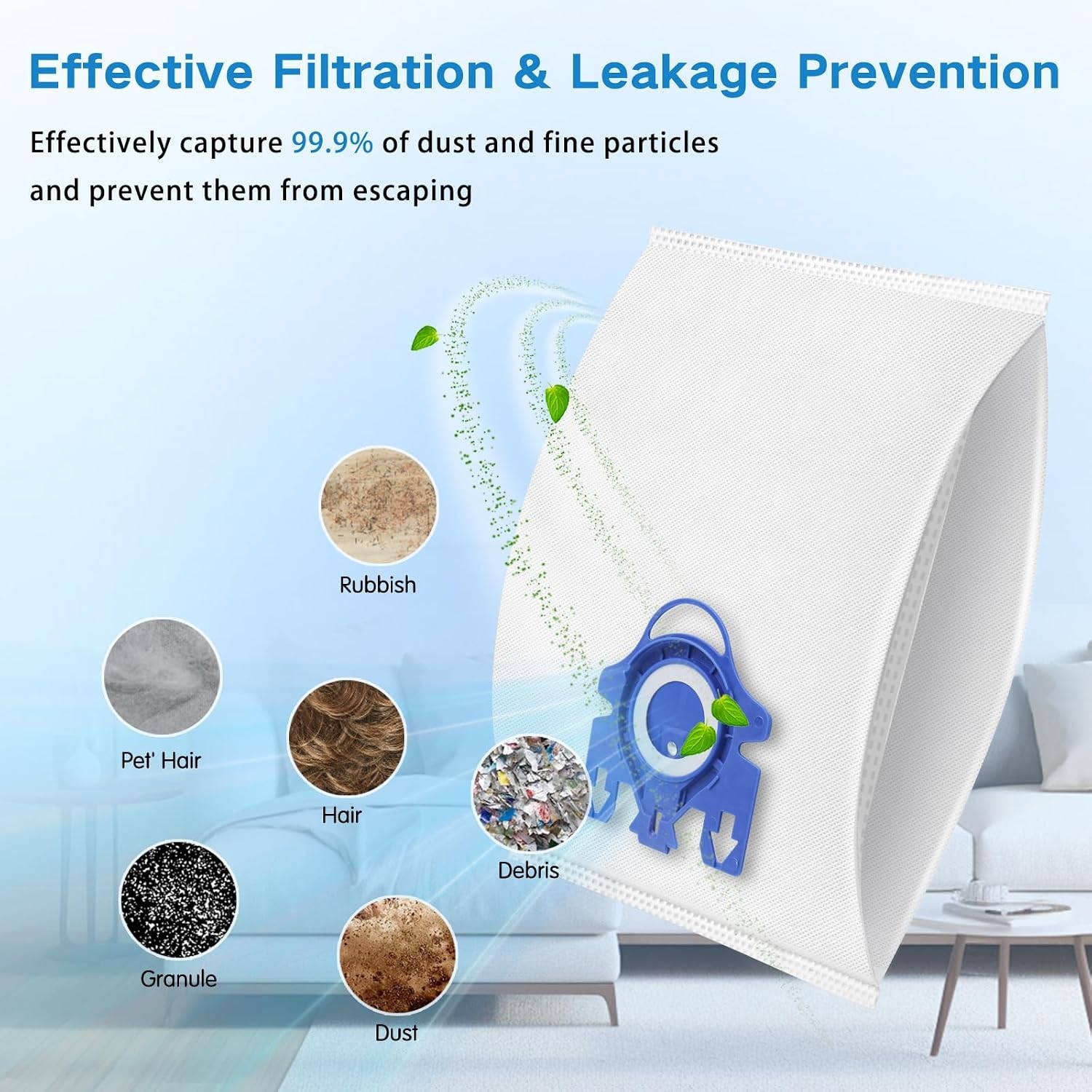 14 Pack 3D Airclean GN Vacuum Bags Compatible with Miele Classic C1 Complete C2