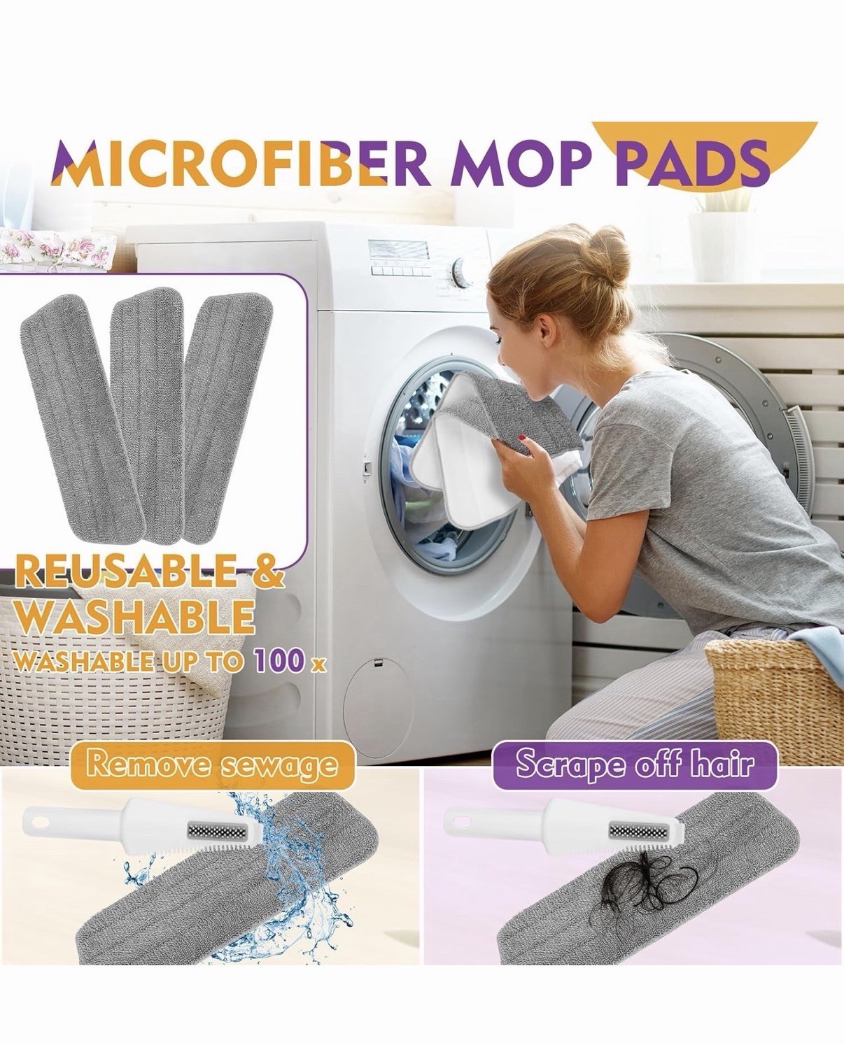 Spray Mop for Floor Cleaning with Washable Pads