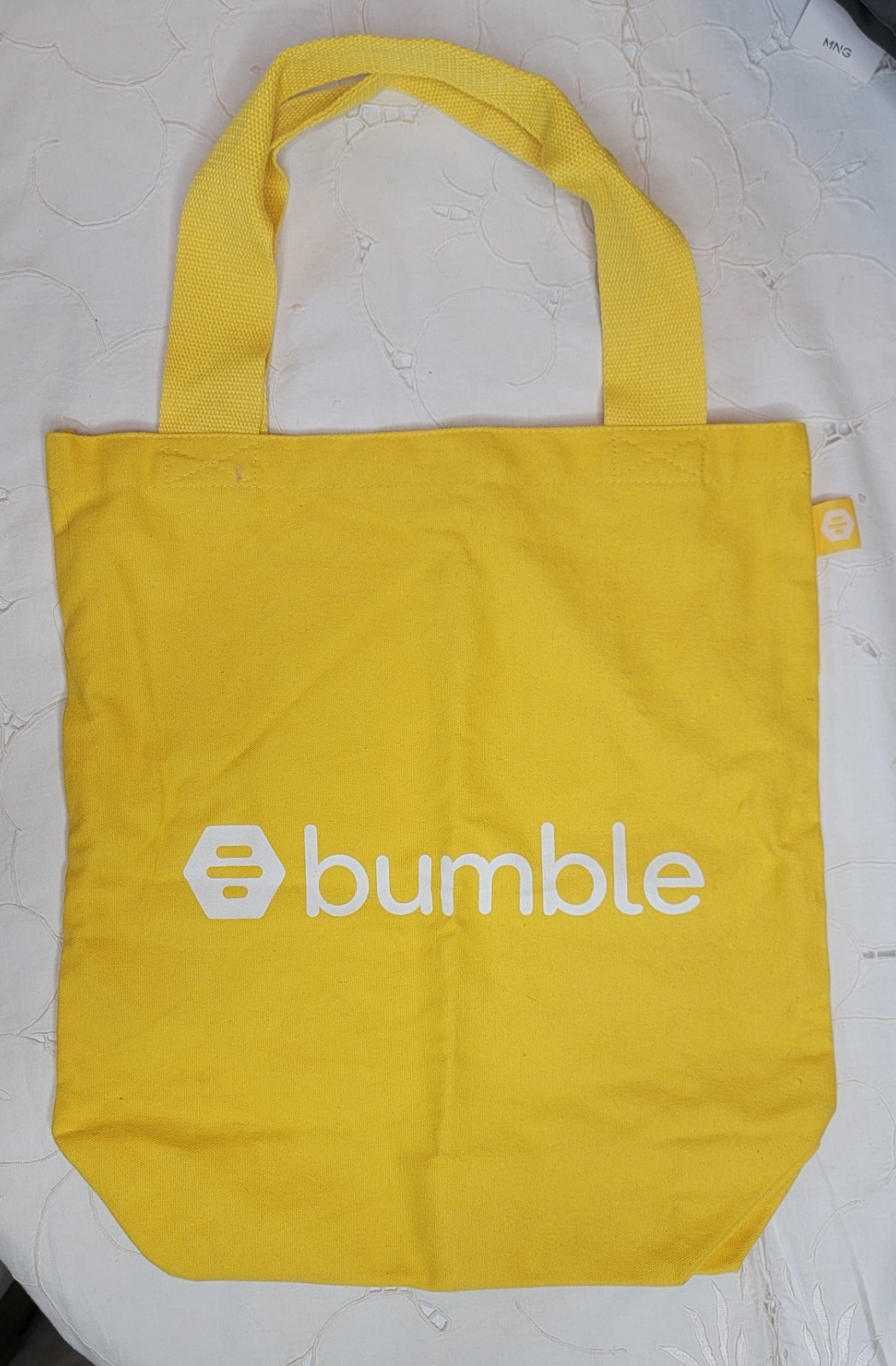 Bumble Branded Tote Bag Yellow 16″ x 15″ New