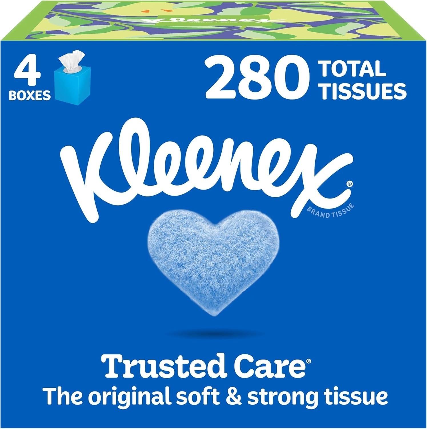Kleenex Trusted Care Facial Tissues, 4 Cube Boxes, 70 Tissues Per Box..