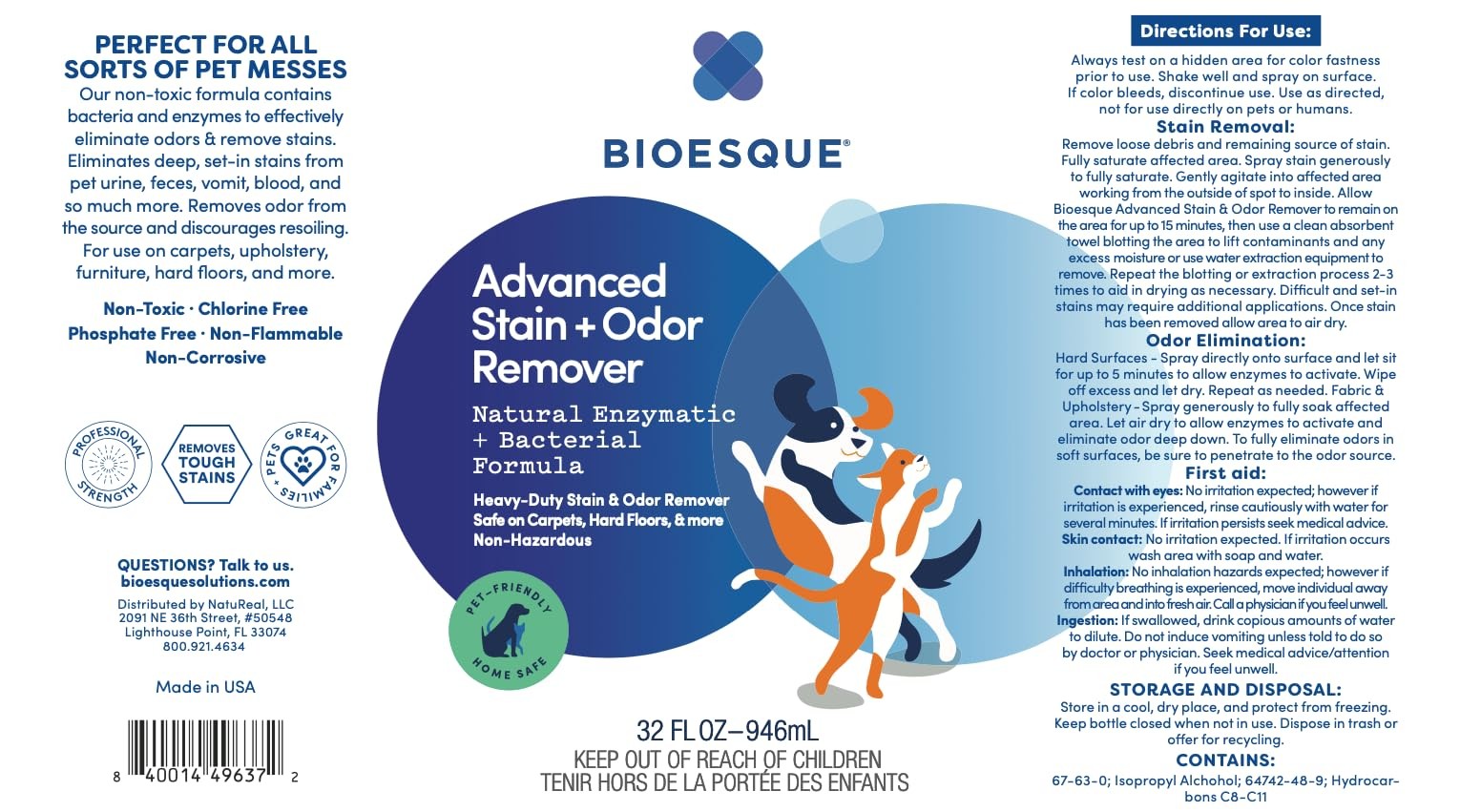 Bioesque Advanced Remover Pet-Friendly Natural Formula Heavy-Duty Remover Safe