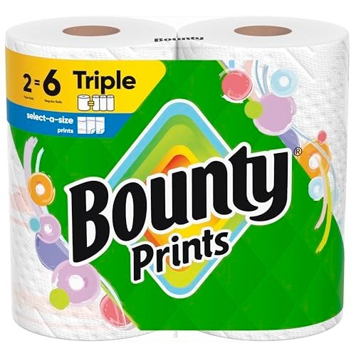 Bounty Select-A-Size Paper Towels, Prints, 2 123 sheet (Pack of 2), Prints