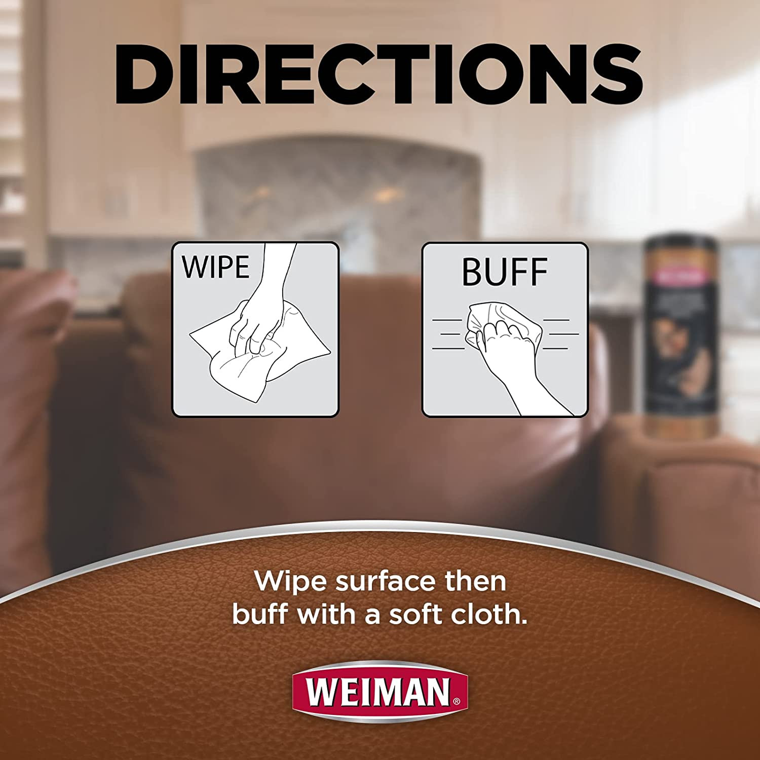 Weiman Leather Cleaner & Conditioner – Cleans, Restores & Protects Leather, UV P